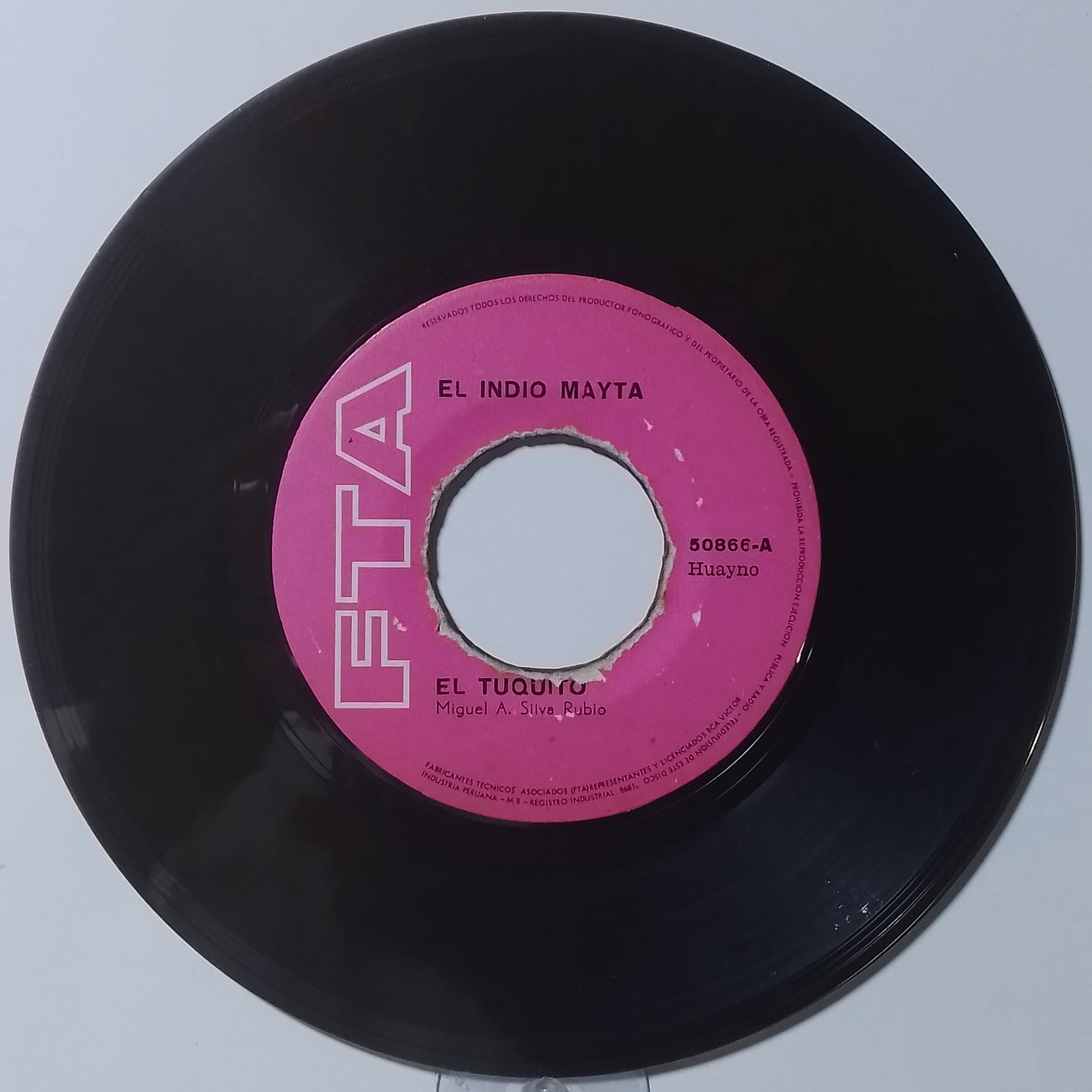 single 7" El Indio Mayta y sus Huiracochas El Tuquito / El Limonero made Peru 1972 huayno folk