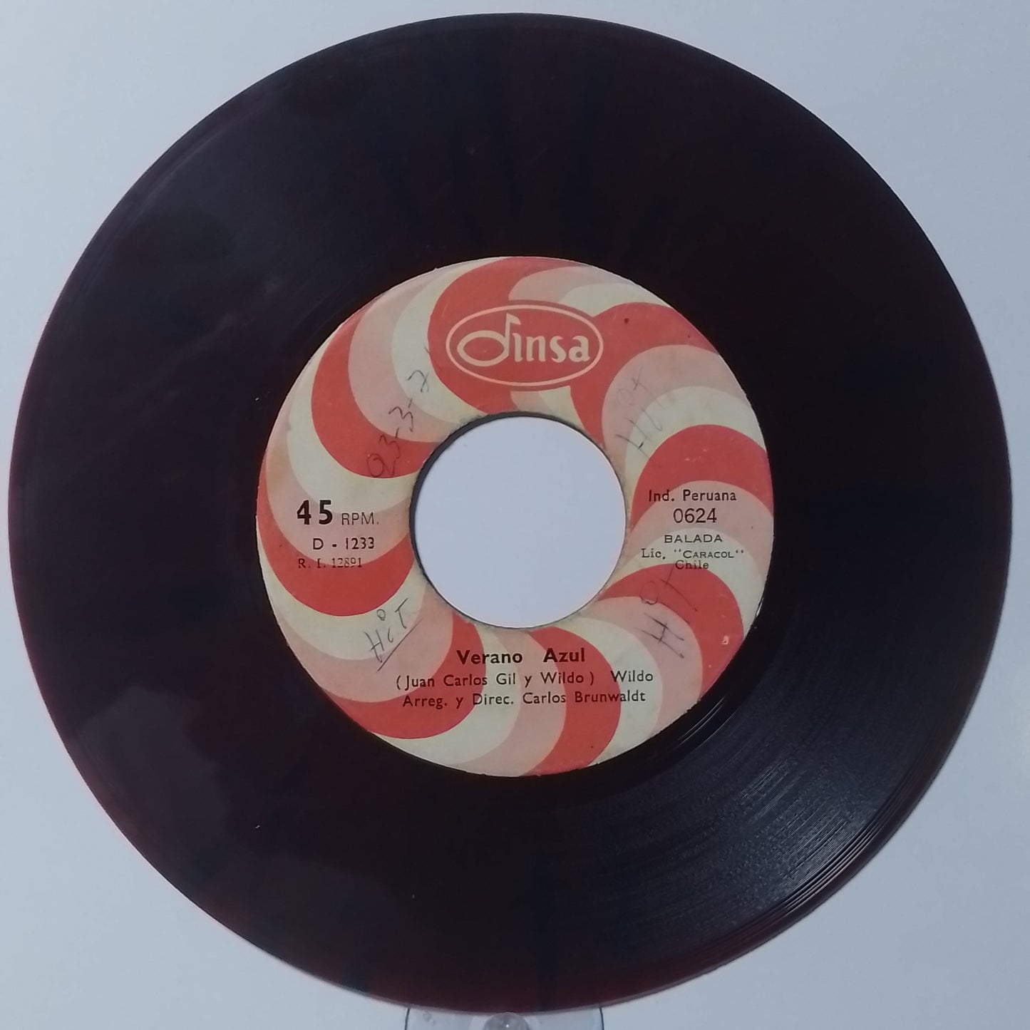 single 7" Wildo Verano Azul / En la Soledad made peru 1970 latin pop