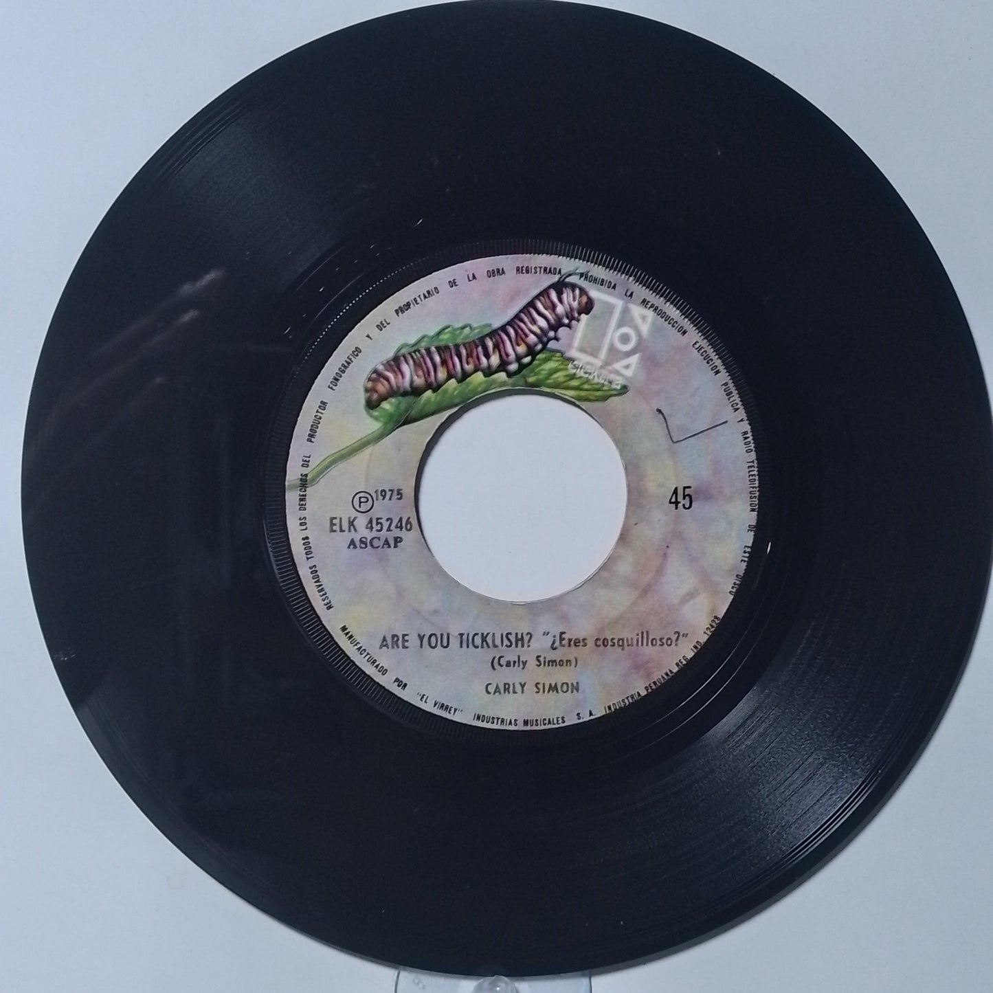 single 7" Carly Simon Attitude Dancing / Are You Ticklish made peru 1975 pop rock