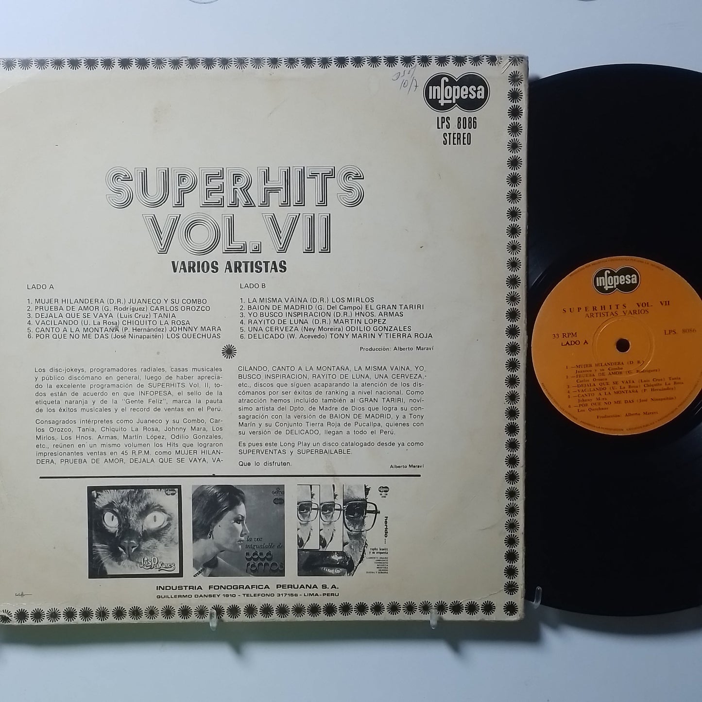 lp super hits vol 7 los destellos los mirlos varios made peru 1977 cumbia