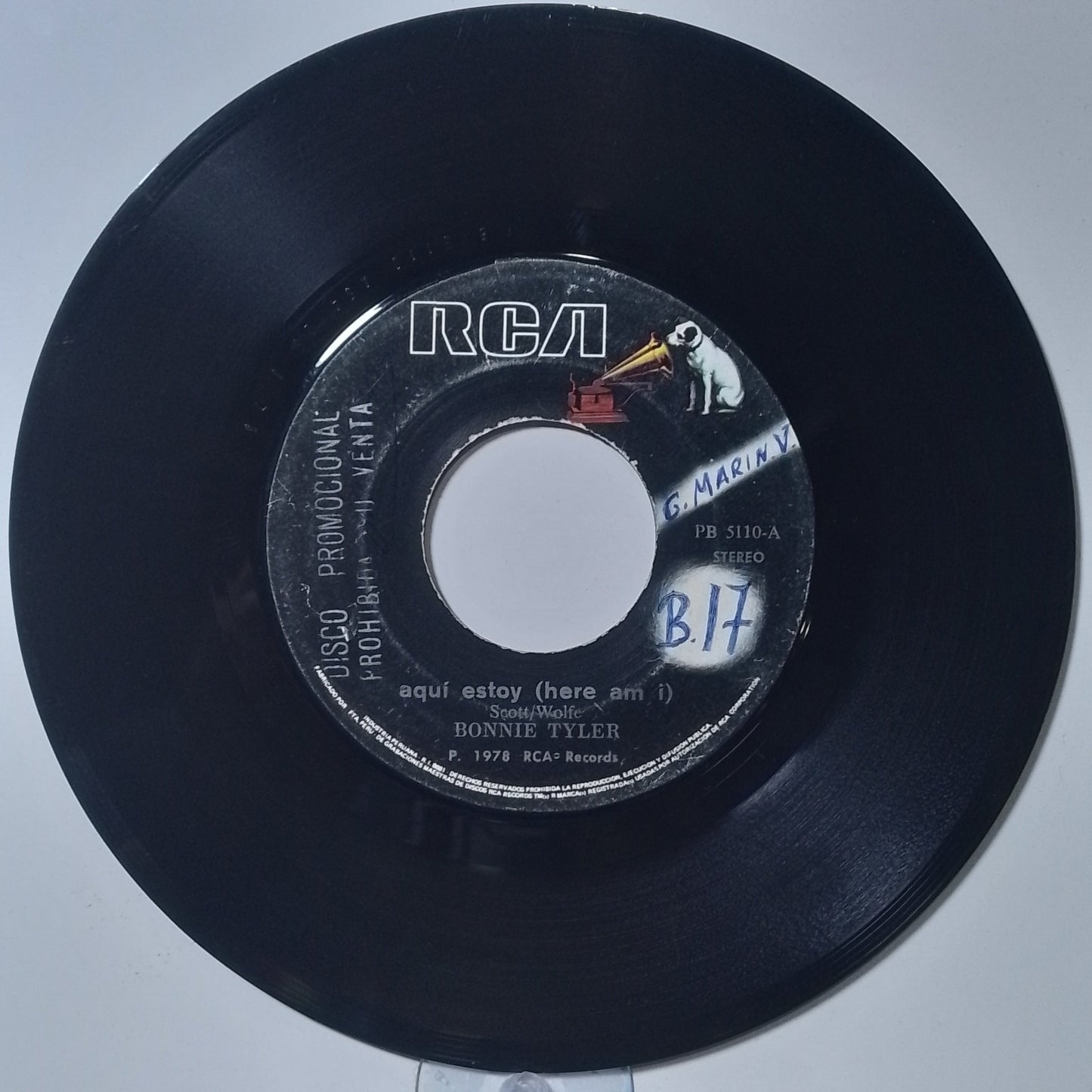 single 7" Bonnie Tyler Here Am I / Hey Love It's A Feeling made peru 1978 pop