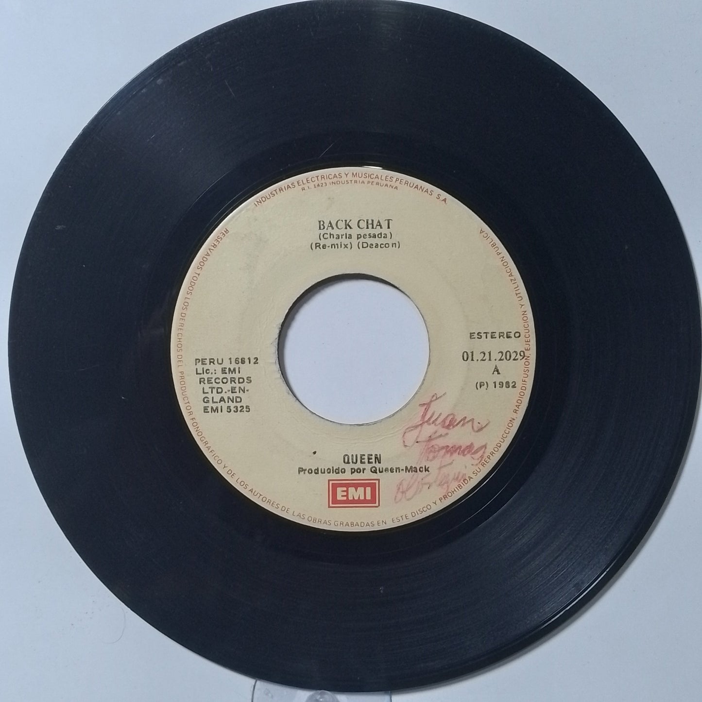 single 7" Queen Back Chat / Staying Power made peru 1982 rock