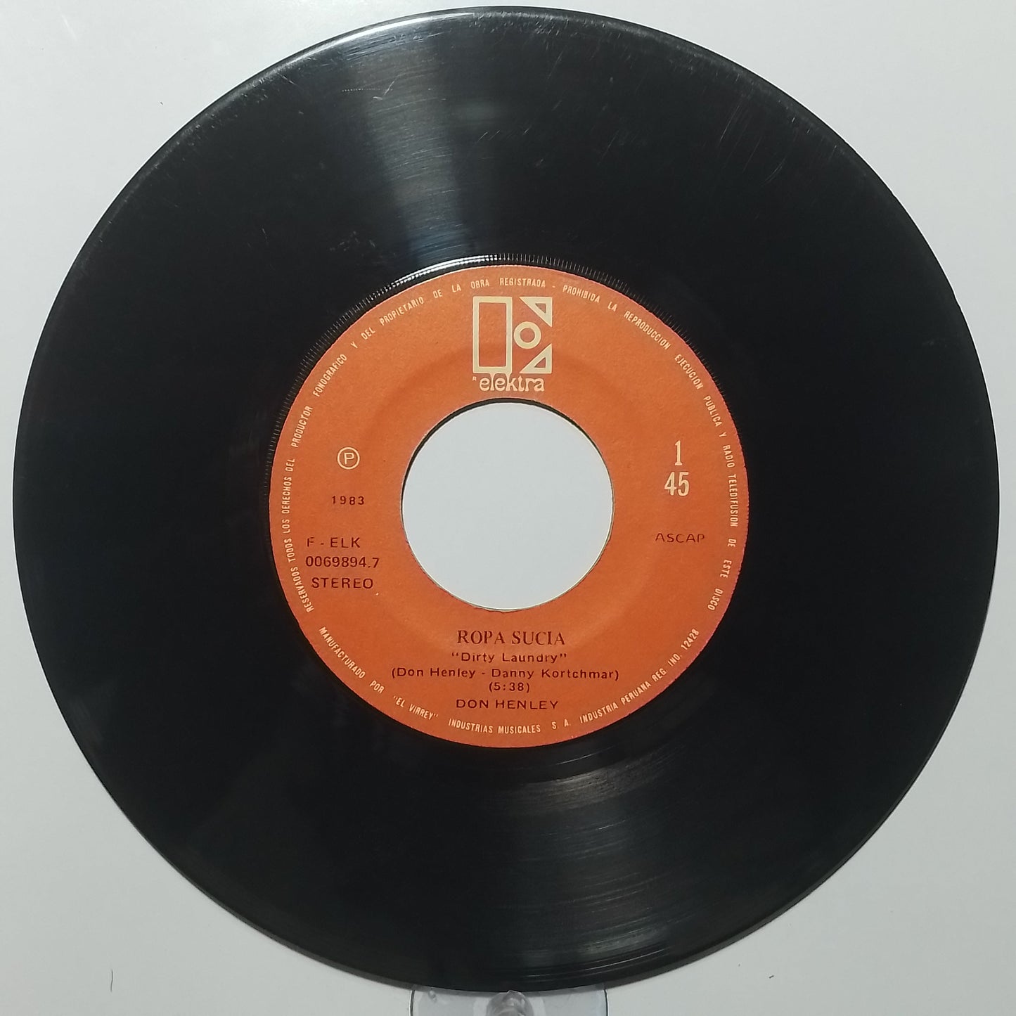 single 7" Don Henley Dirty Laundry / Lilah made peru 1982 rock
