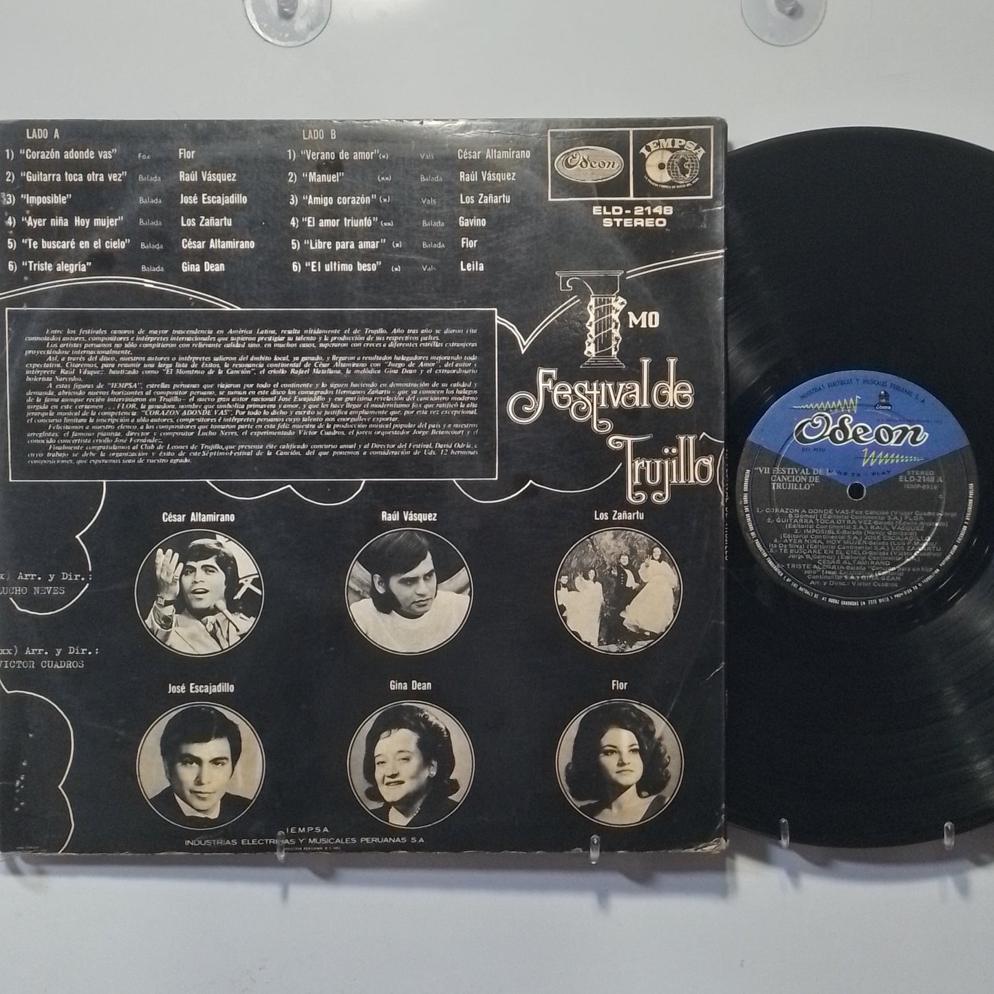 lp 7 festival de la cancion trujillo jose escajadillo cesar altamirano leila varios made peru 1988 criollo folk