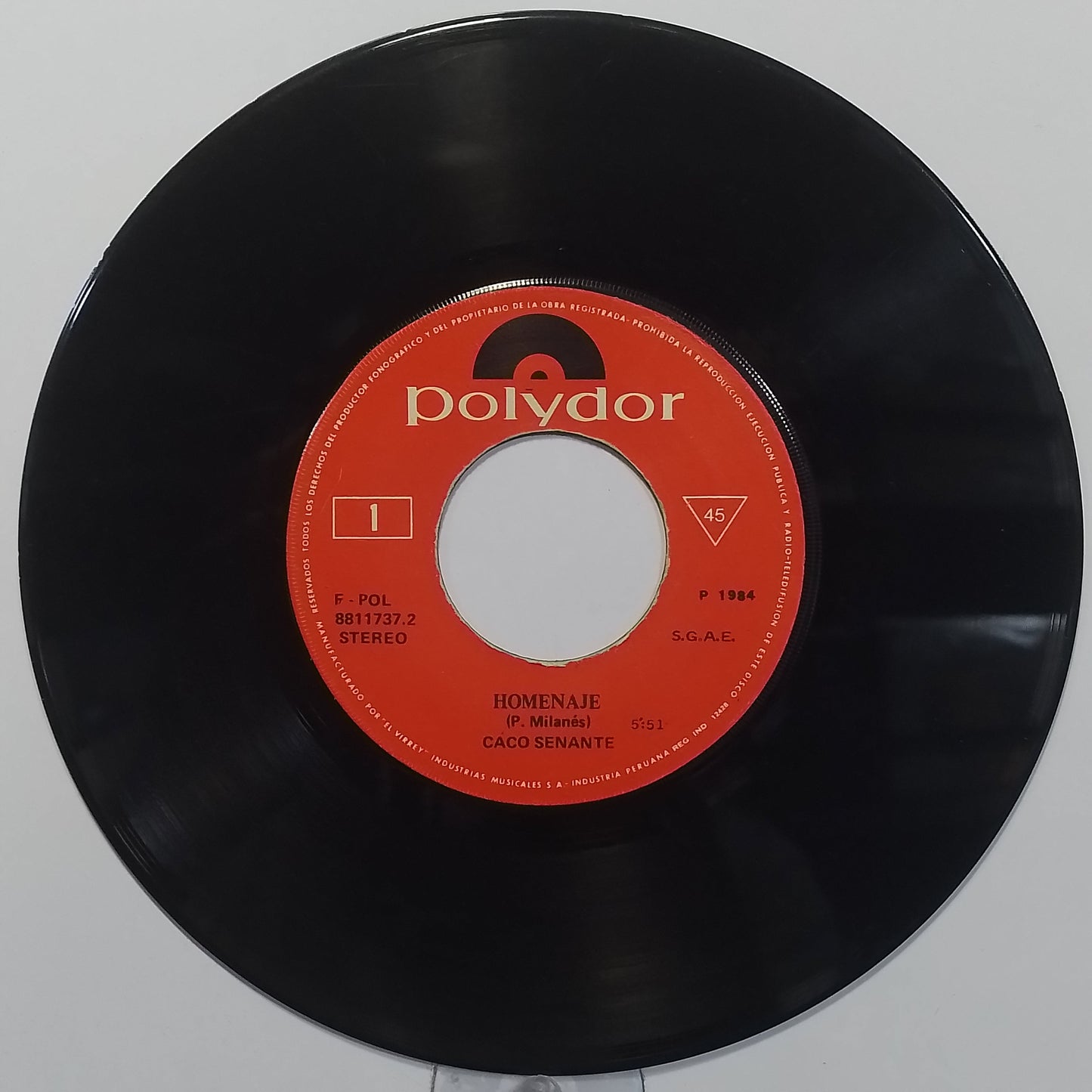 single 7" Caco Senante Homenaje / No Me Enganes made peru 1984 salsa