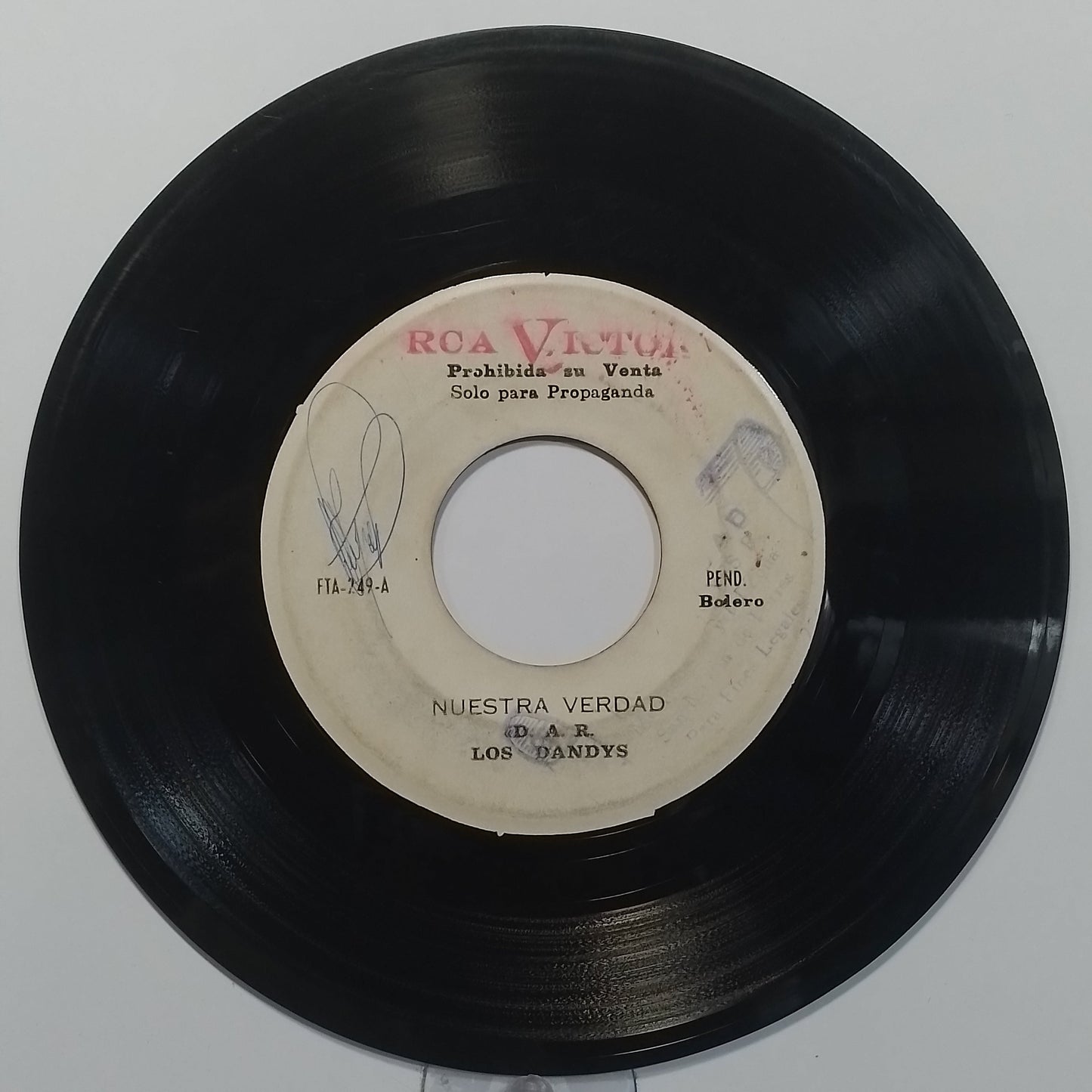 single 7" Los Dandys Nuestra Verdad / Perdoname Dios Mio made peru 1961 latin bolero