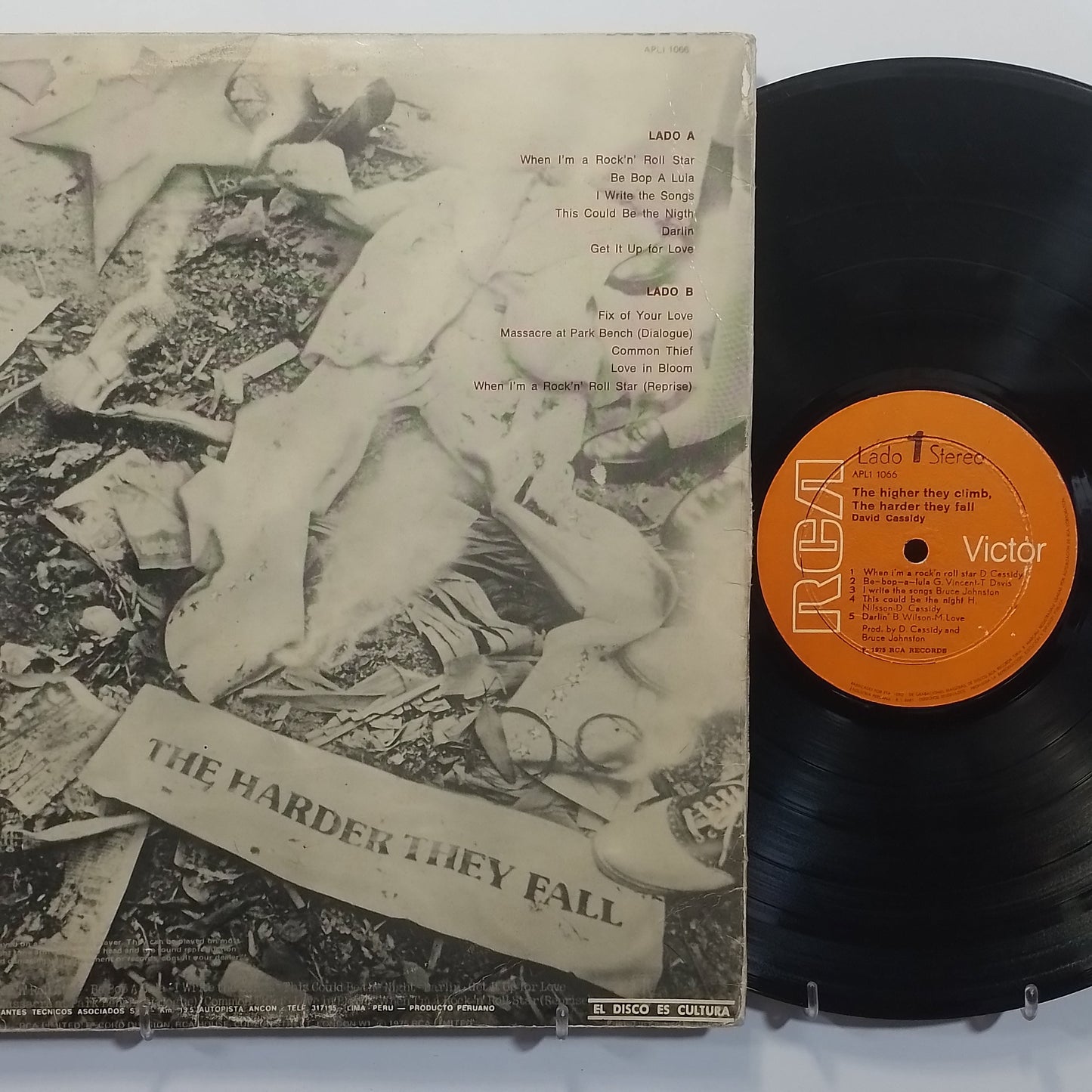 lp David Cassidy The Higher They Climb The Harder They Fall made peru 1975 pop rock