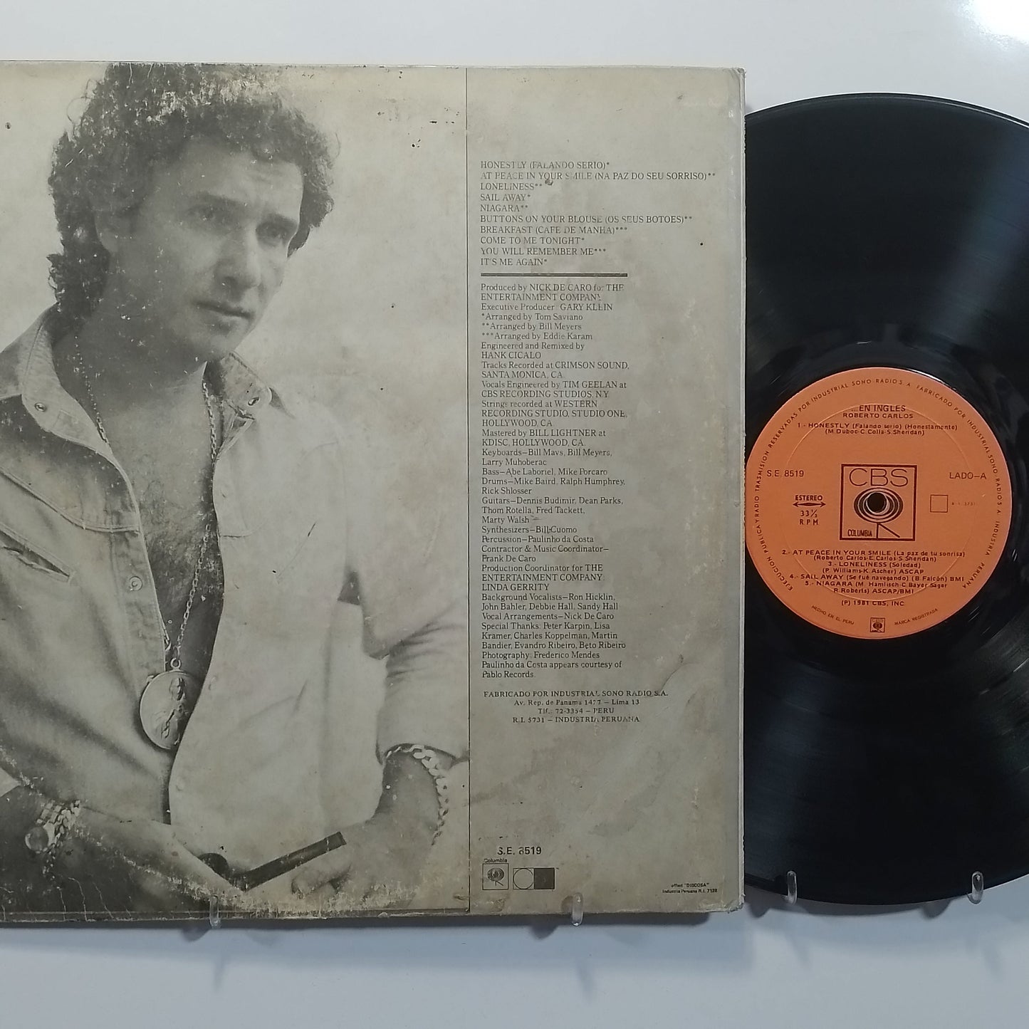 lp Roberto Carlos Canta En Ingles made peru 1982 latin pop