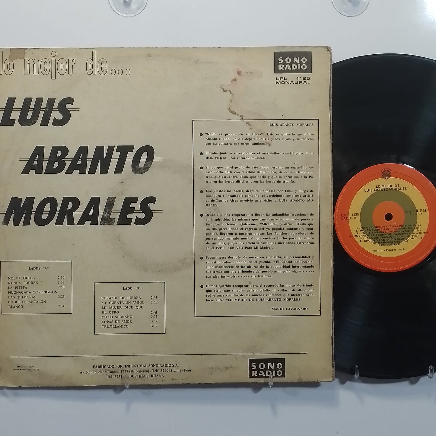 lp Luis Abanto Morales Lo Mejor De Luis Abanto Morales made peru 1980 criollo folk
