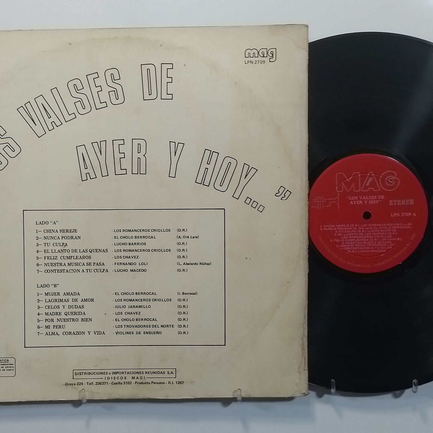 lp Los Valses De Ayer Y Hoy Lucho Barrios El Cholo Berrocal Julio Jaramillo varios made peru 1970 criollo folk