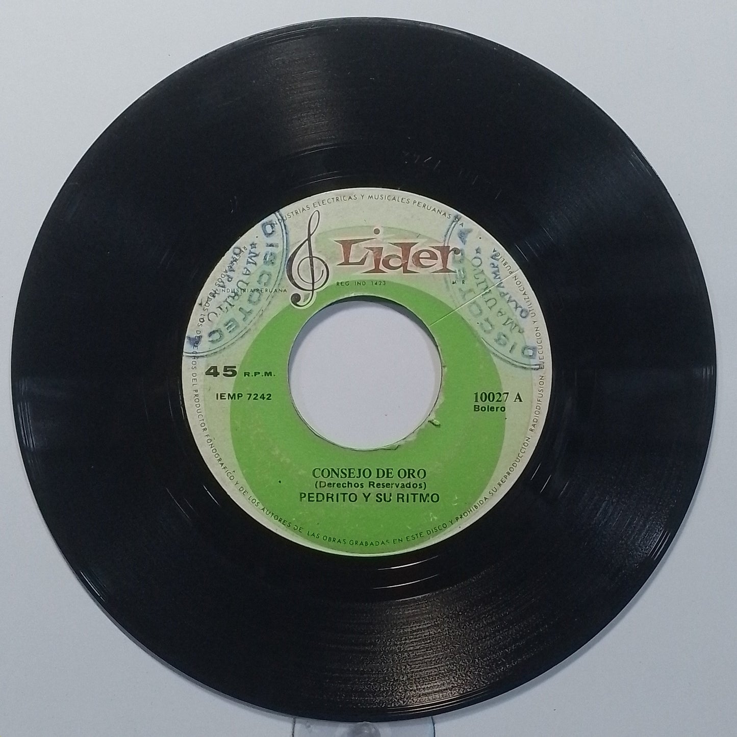 single 7" Pedrito y Su Ritmo Consejo de Oro / Tu Pregunta made Peru 1963 latin bolero