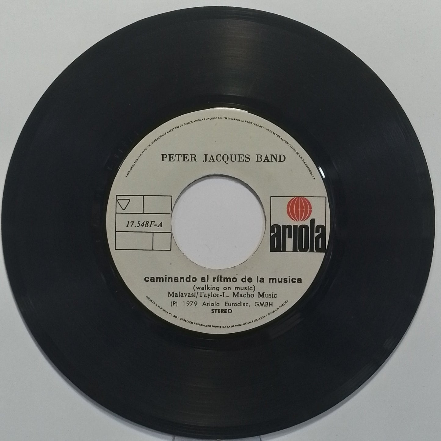 single 7" Peter Jacques Band Walking On Music / Fire Night Dance made peru 1979 electronic disco