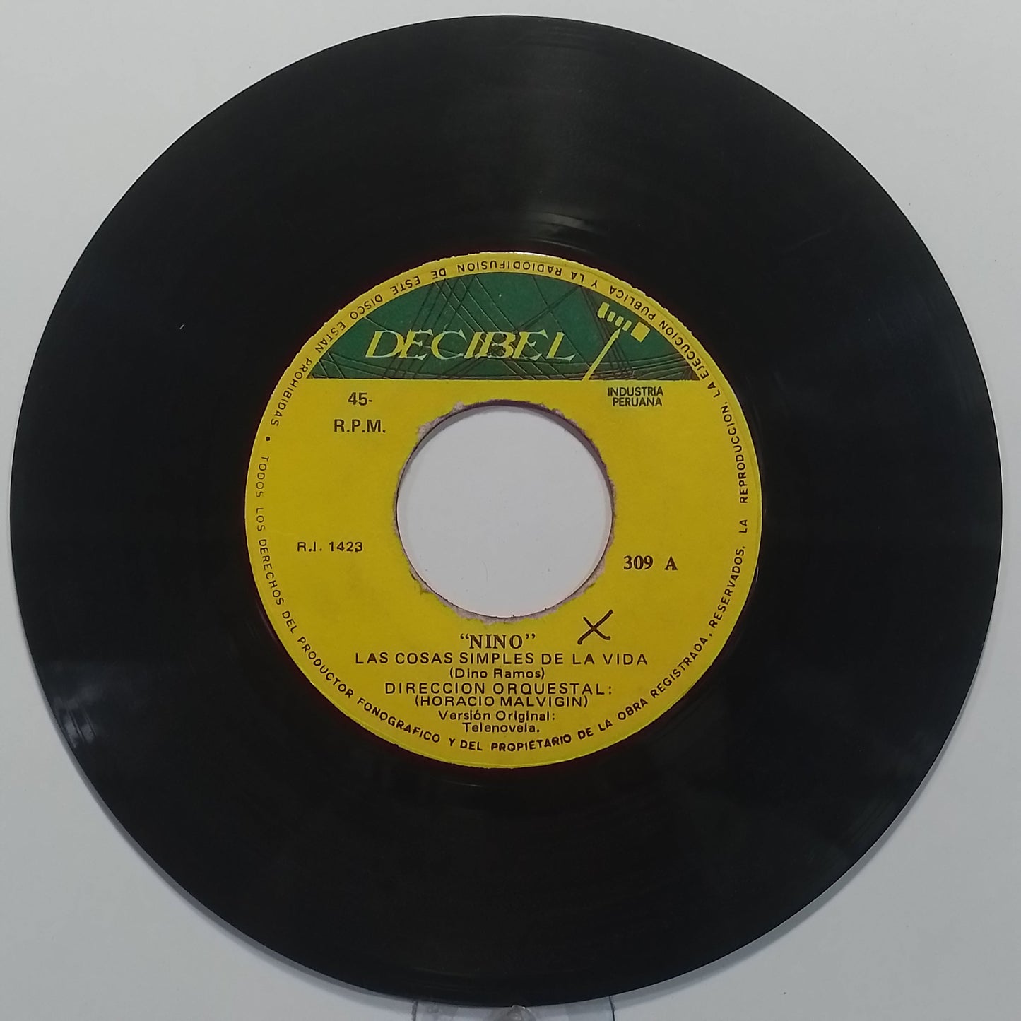 single 7" dino ramos nino Las Cosas Simples De La Vida / nino Las Cosas Simples De La Vida Instrumental made Peru 1971 balada latin