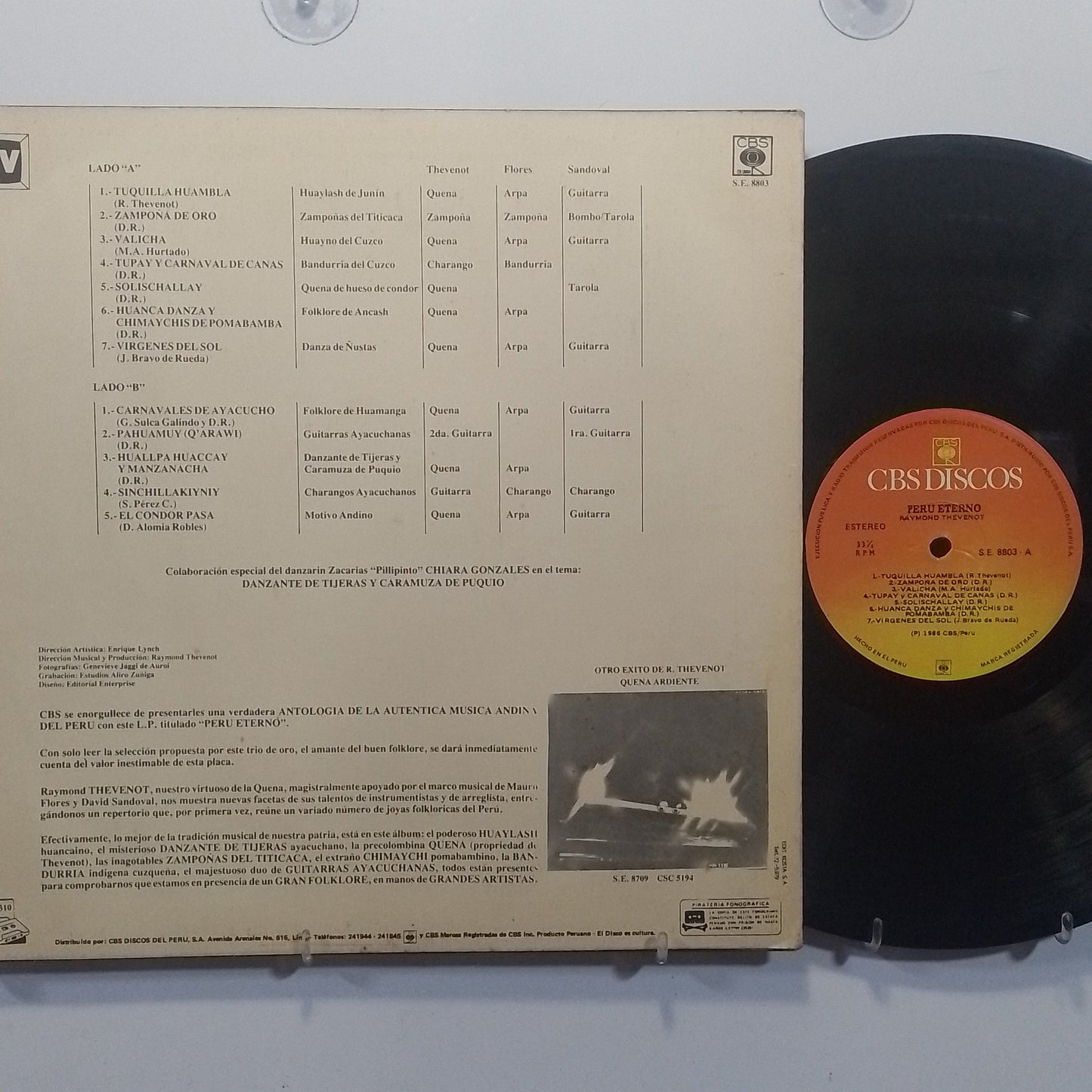 lp Raymond Thevenot Peru Eterno made peru 1986 andean folk