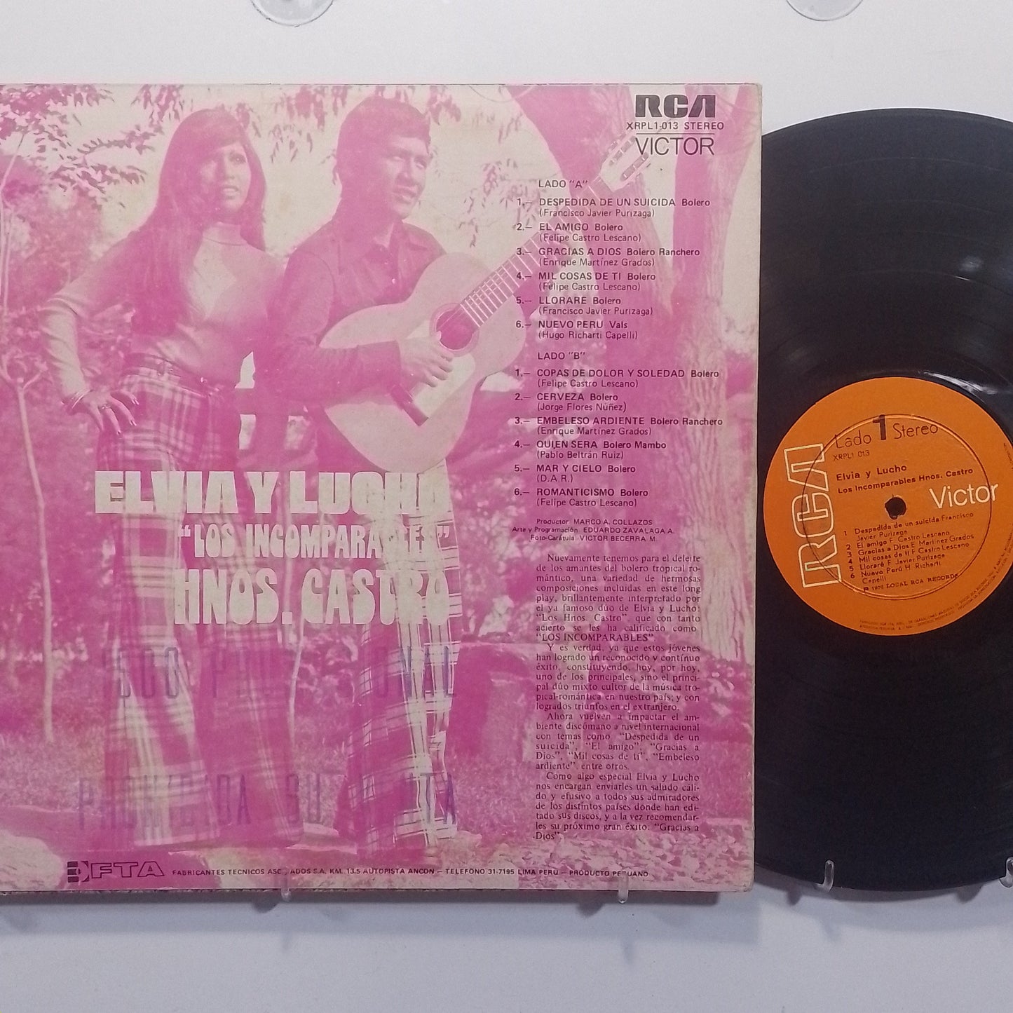 lp los hermanos castro elvia y lucho made peru 1976 latin bolero