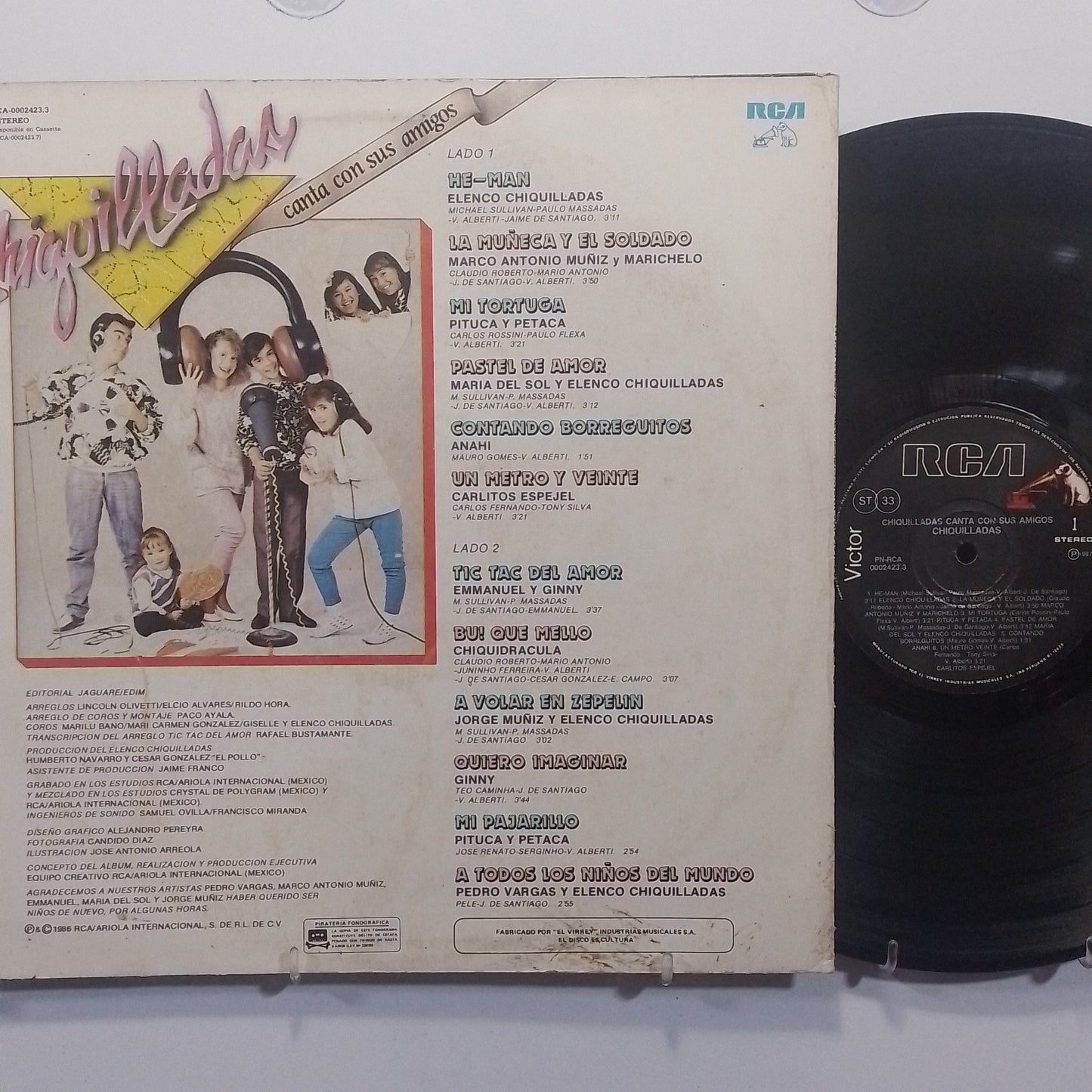 lp Chiquilladas canta con sus amigos emmanuel pedro vargas ginny varios made peru 1986 infantil