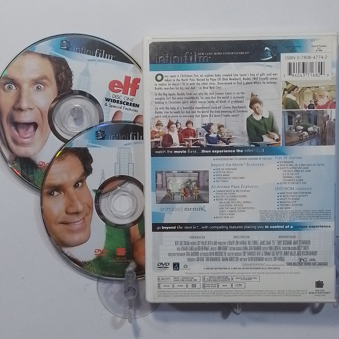 x2 dvd Elf Infinifilm Edition made usa 2006 comedia