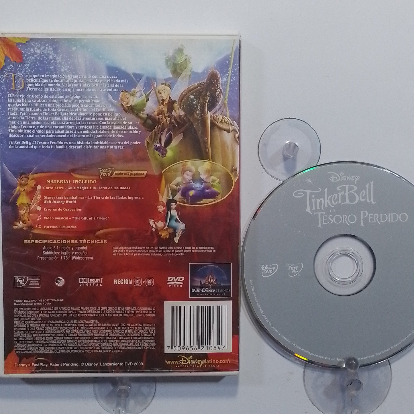 dvd Tinker Bell y El Tesoro Perdido made usa 2009 animacion