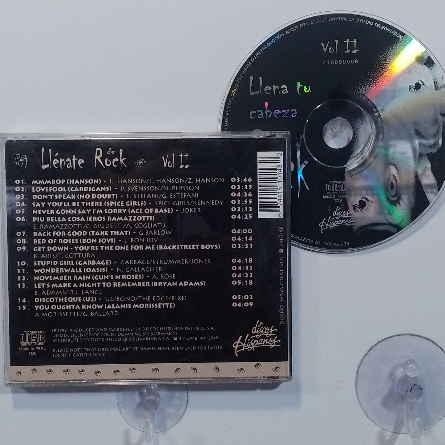 cd llenate de rock vol 2 u2 oasis alanis guns n roses bon jovi varios made peru 1999 pop rock