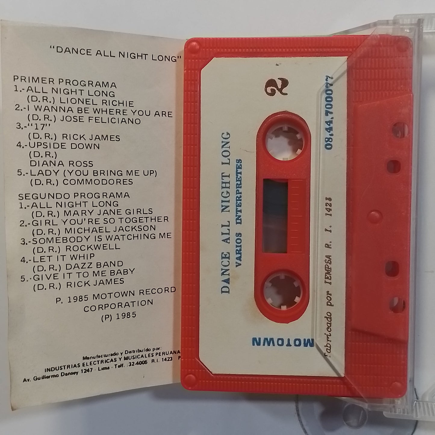cassette Dance All Night Long Michael Jackson Rockwell Rick James varios made peru 1985 rock