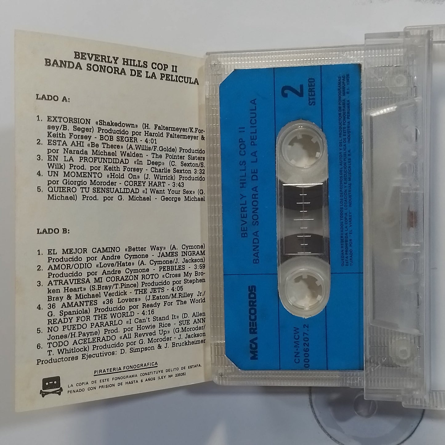 cassette Beverly Hills Cop II Bob Seger George Michael The Jets varios made peru 1987 soundtrack