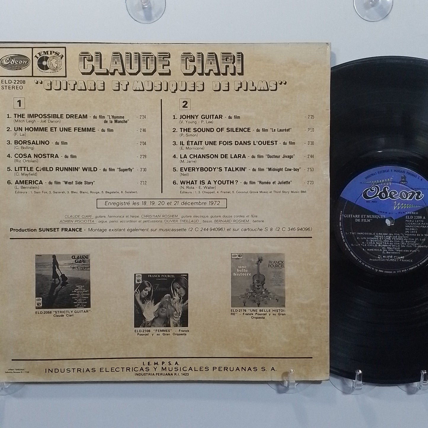 lp Claude Ciari Guitare Et Musiques De Films made peru 1973 instrumental
