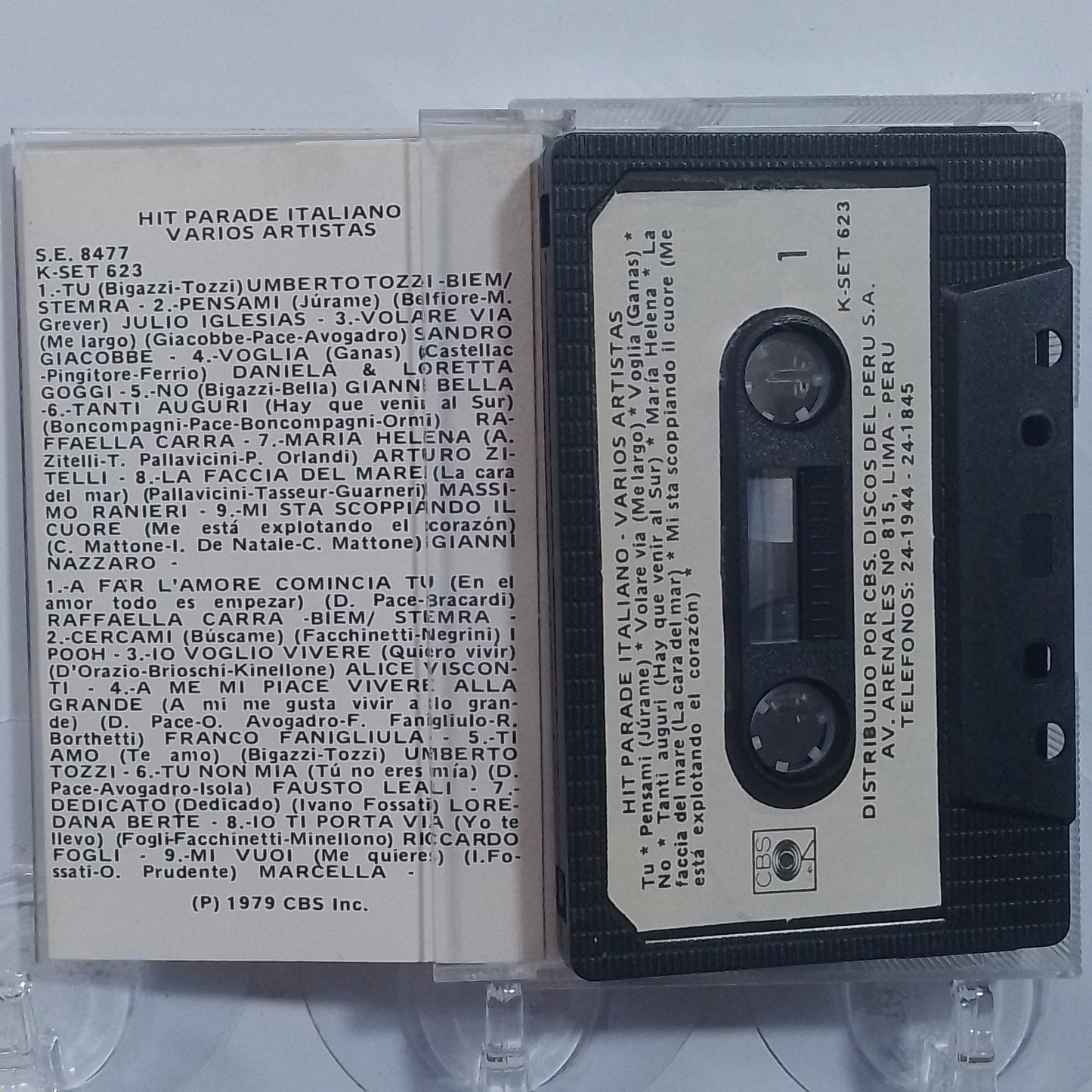 cassette hit parade italiano umberto tozzi sandro giacobbe raffaella carra varios made peru 1979 italo pp