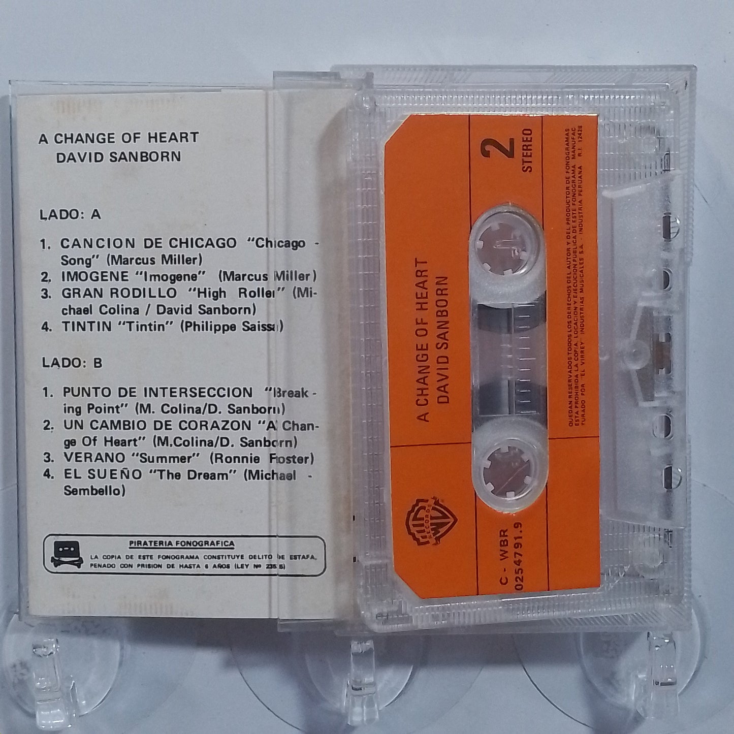 cassette David Sanborn A Change Of Heart made peru 1987 jazz rock