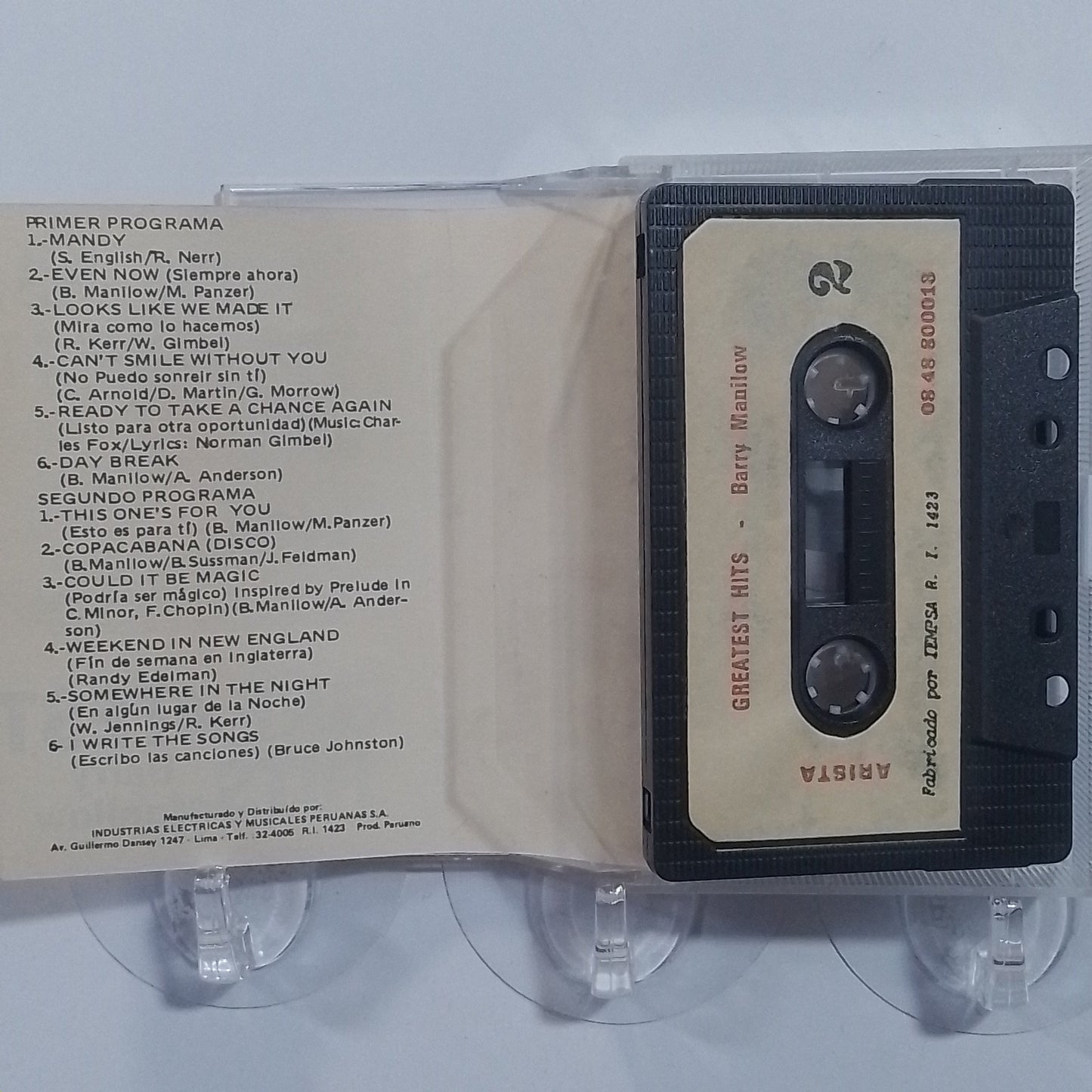 cassette Barry Manilow greatest hits made peru 1979 pop