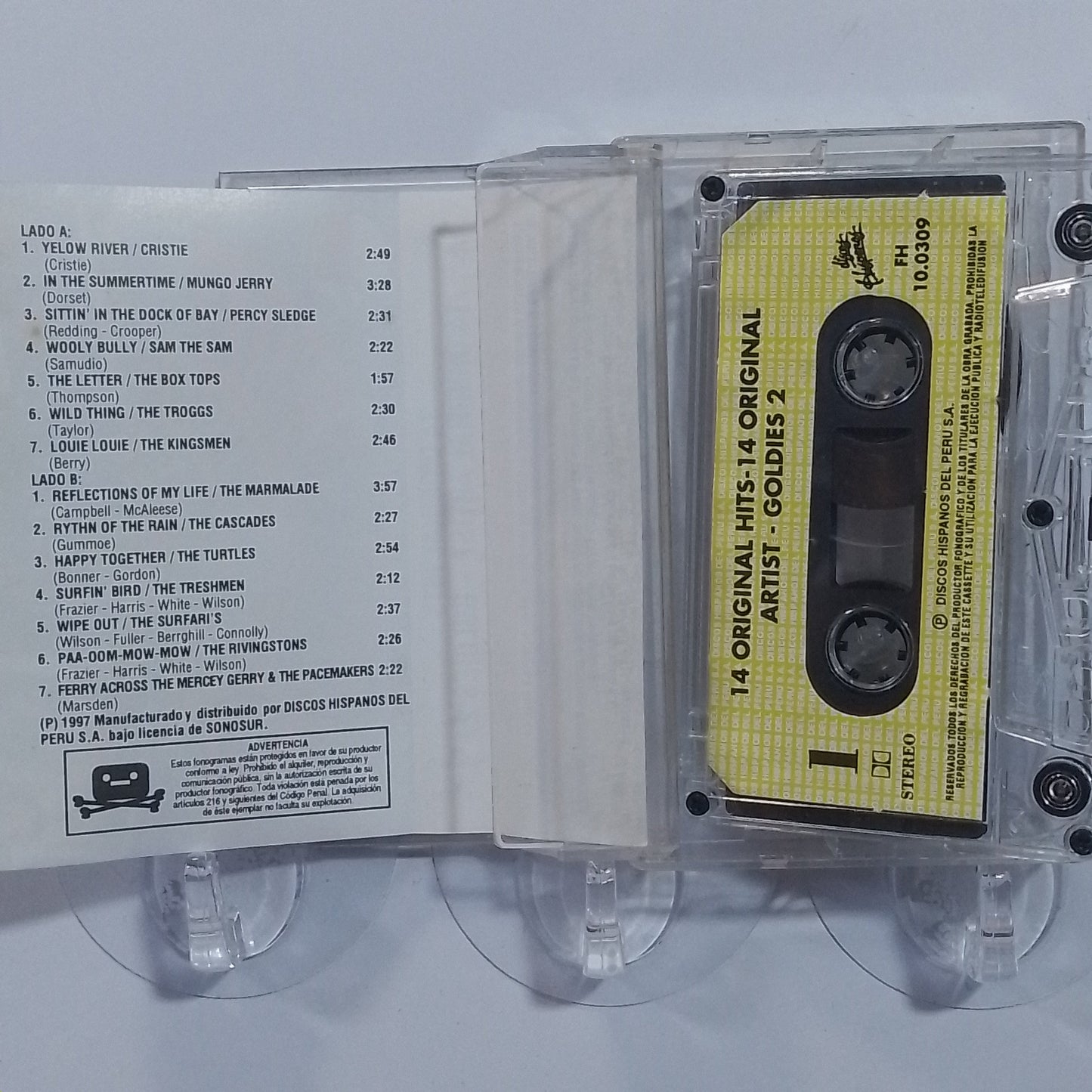 cassette 14 original hits goldies 2 the kingsmen the turtles the mermelade varios made peru 1997 rock