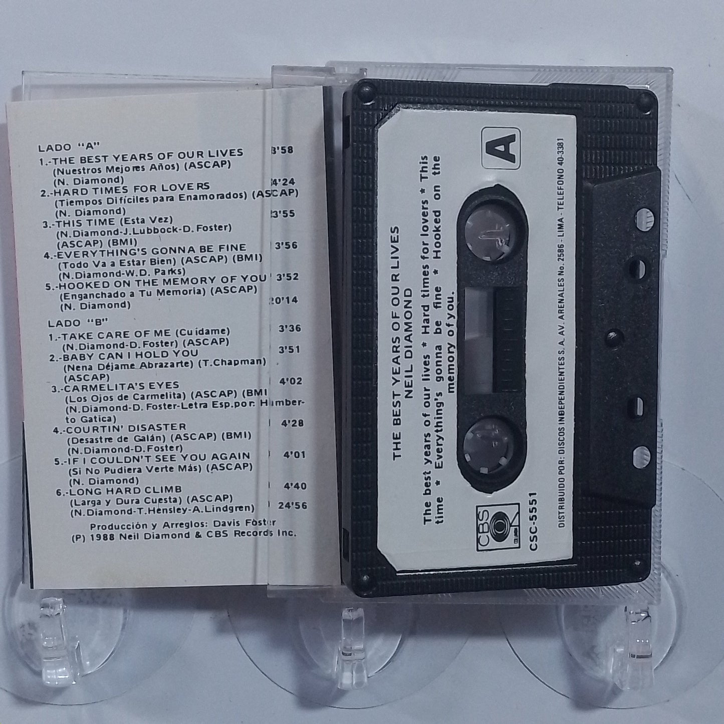 cassette Neil Diamond The Best Years of Our Lives made peru 1988 pop