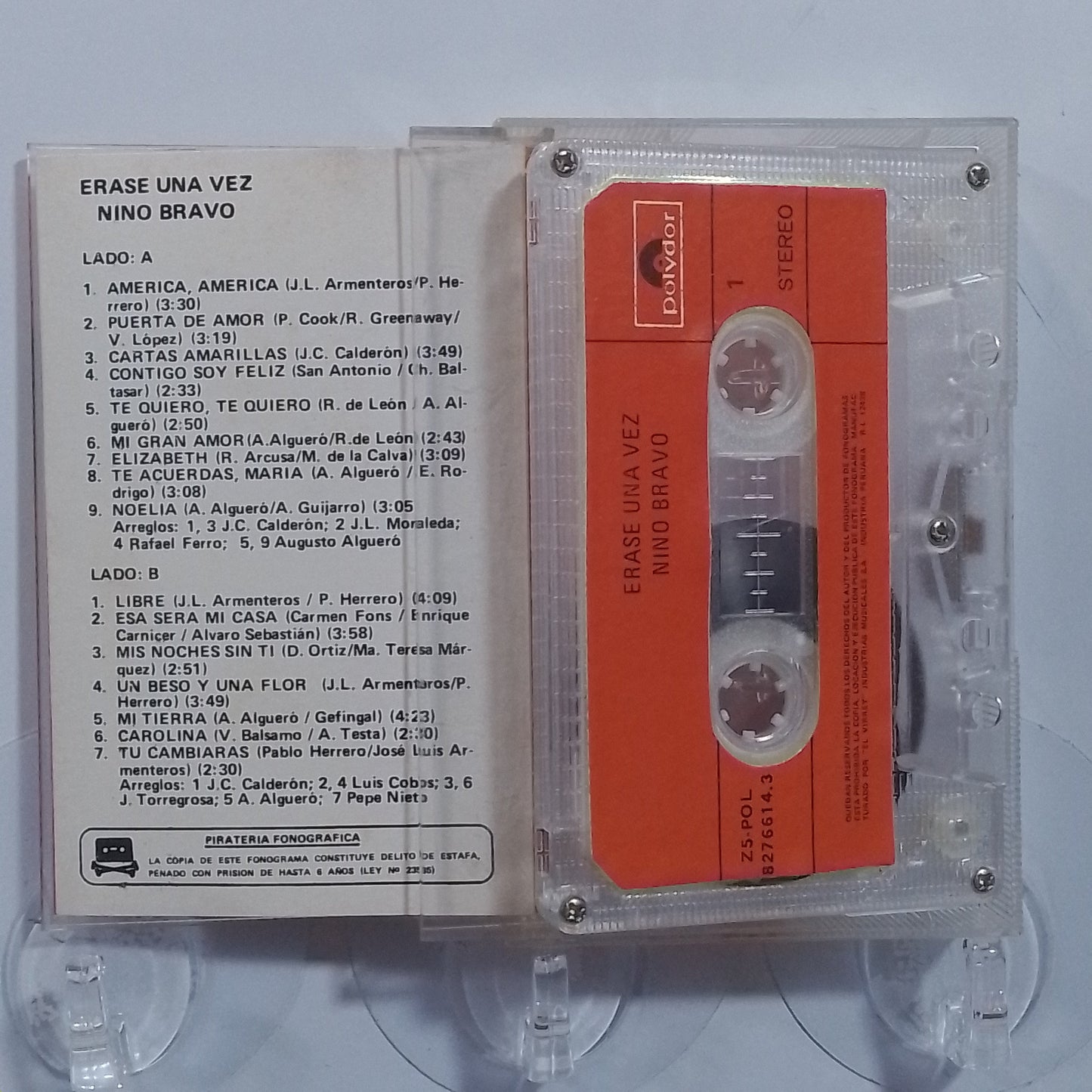 cassette Nino Bravo Erase Una Vez made peru 1986 latin pop