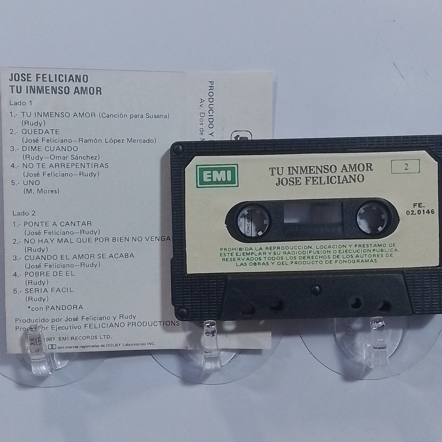 cassette Jose Feliciano Tu Inmenso Amor made peru 1987 latin pop