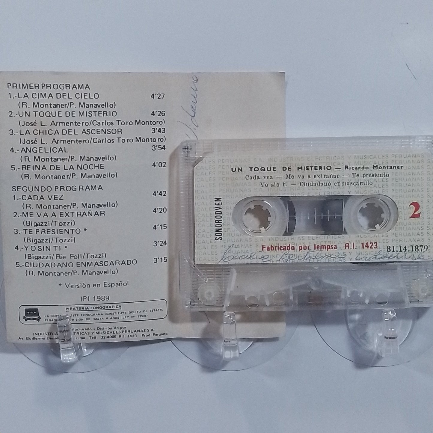 cassette Ricardo Montaner Un Toque De Misterio made peru 1989 latin pop