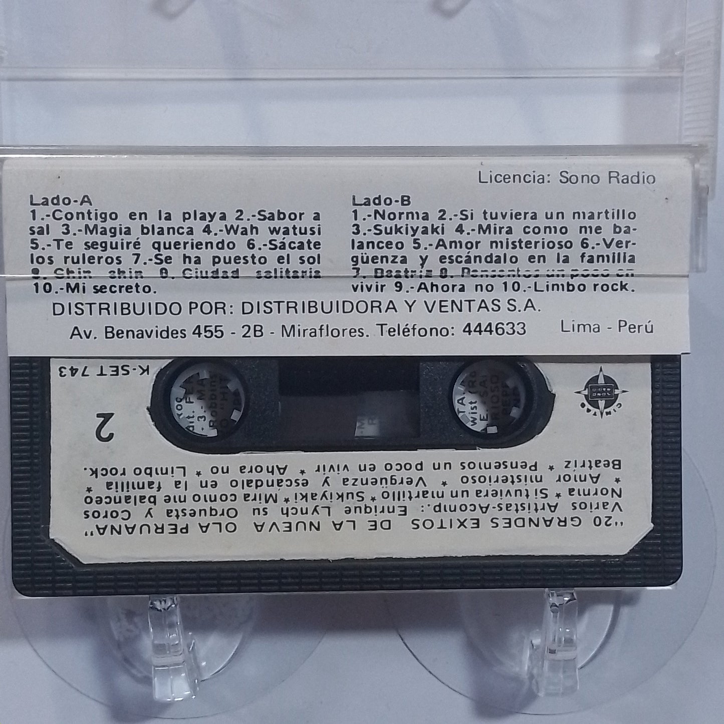 cassette 20 grandes exitos de la nueva ola peruana jorge conty jimmy santy gustavo hit moreno varios made peru 1967 rock latin