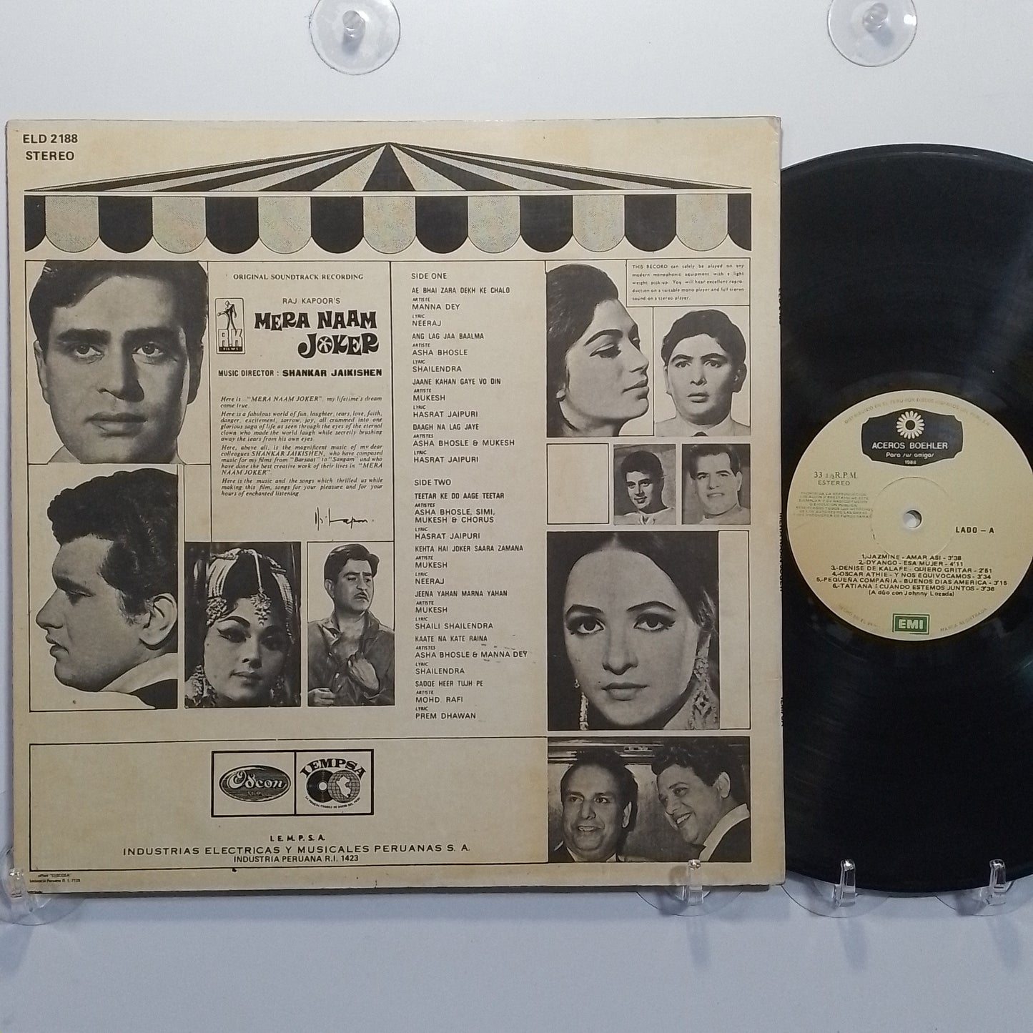 lp Mera Naam Joker Shankar Jaikishan made peru 1968 soundtrack