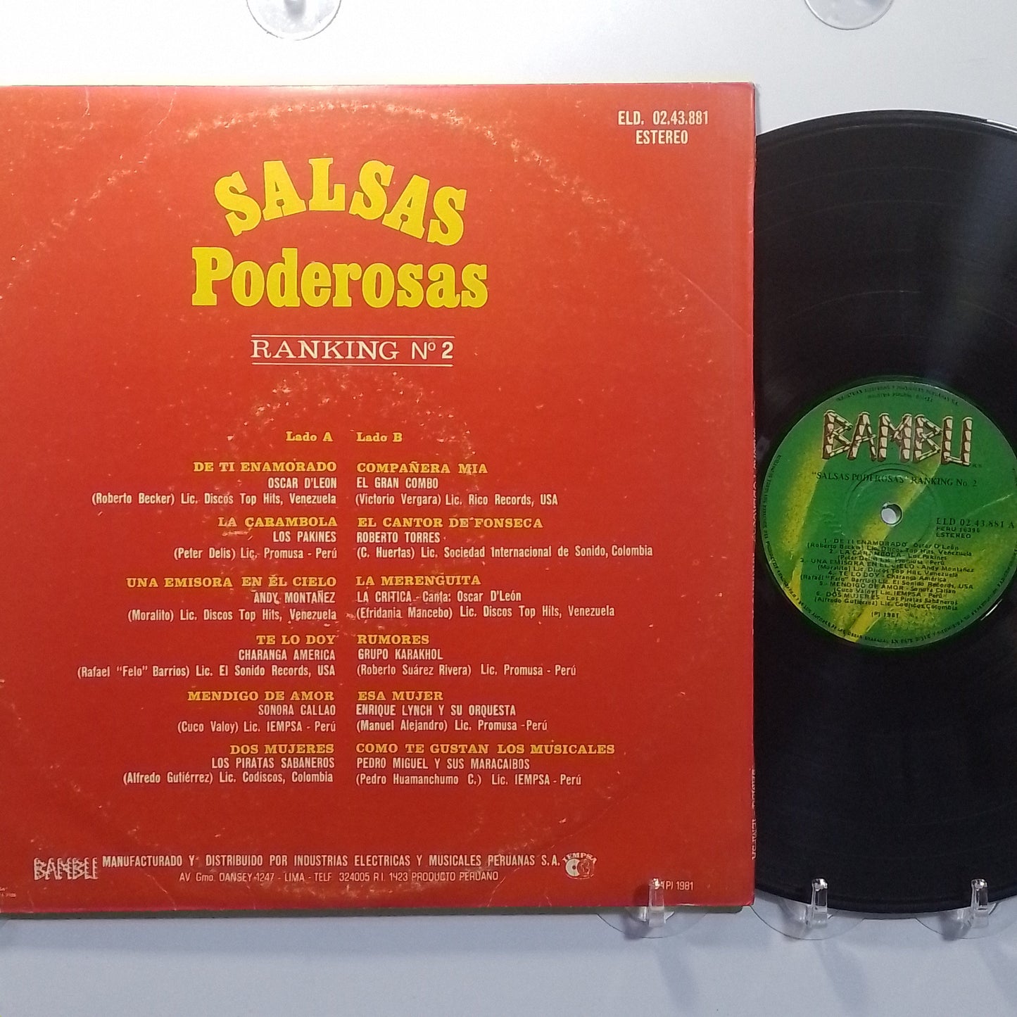 lp salsas poderosas ranking 2 andy montañez sonora callao pedro miguel y sus maracaibos varios made peru 1981 salsa