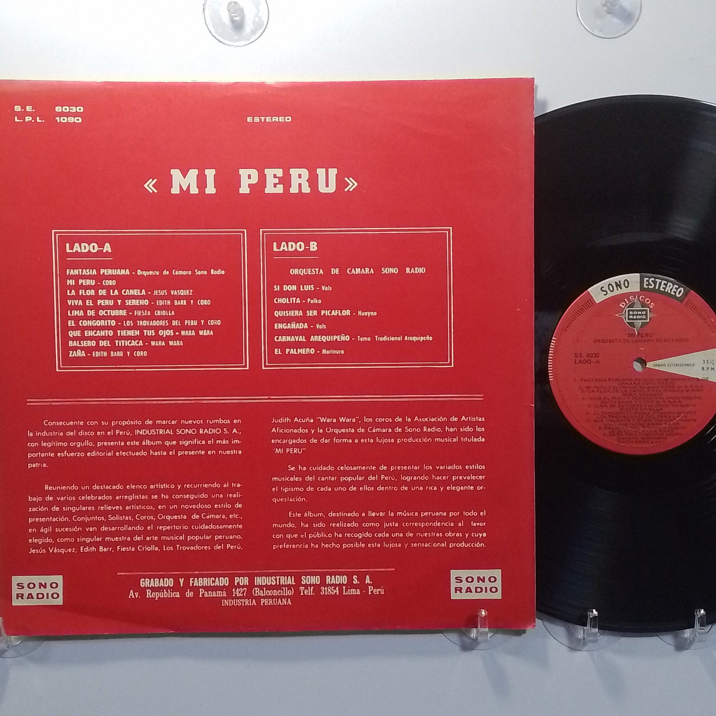 lp mi peru Jesus Vasquez Wara Wara Edith Barr varios made peru 1963 criollo folk
