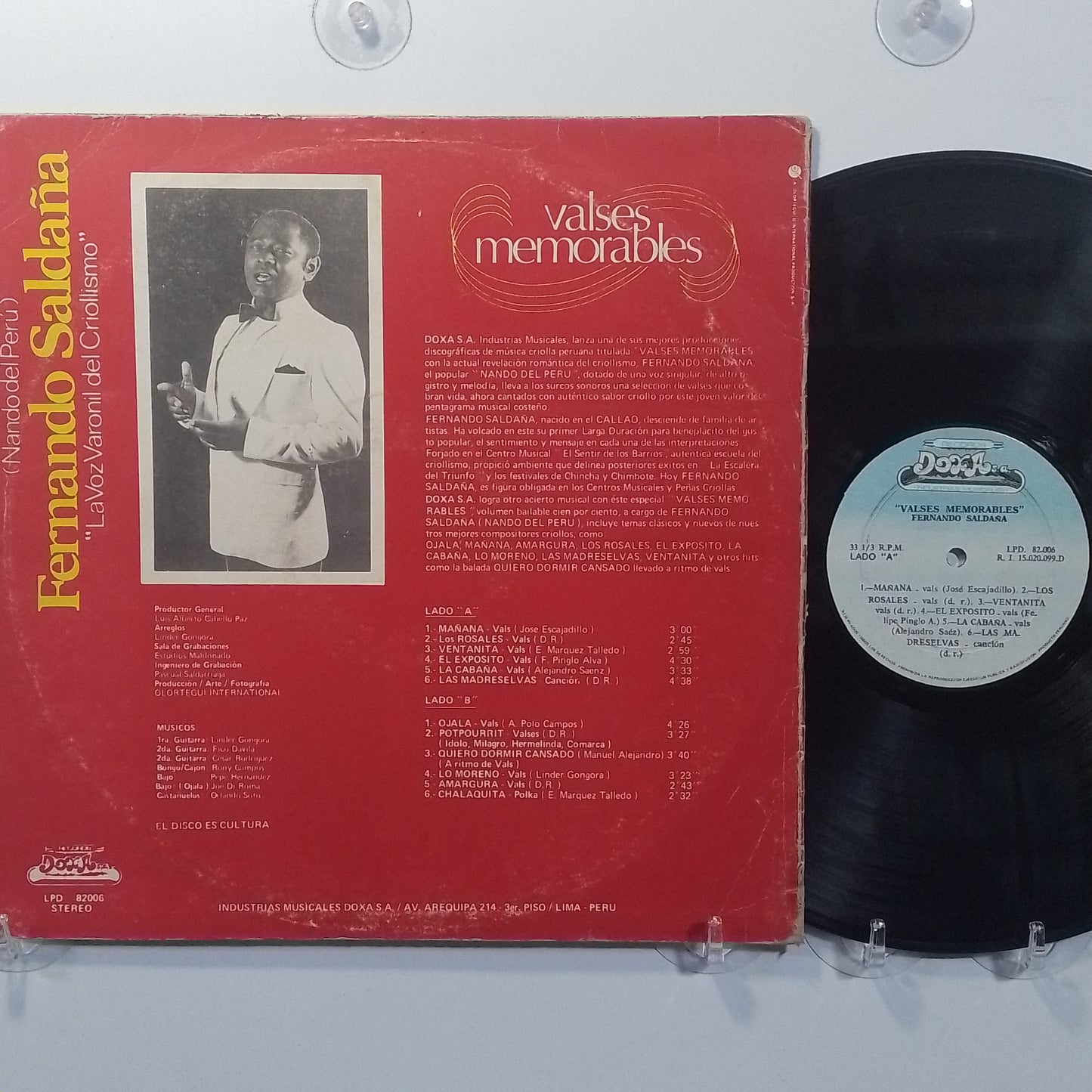 lp Fernando Saldaña Valses Memorables made peru 1980 vals criollo folk