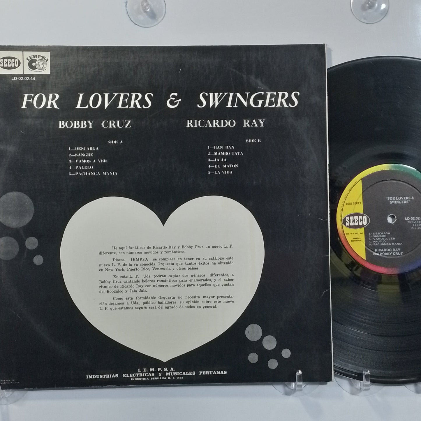 lp Bobby Cruz & Ricardo Ray Sings For Lovers & Swingers made Peru 1967 descarga salsa