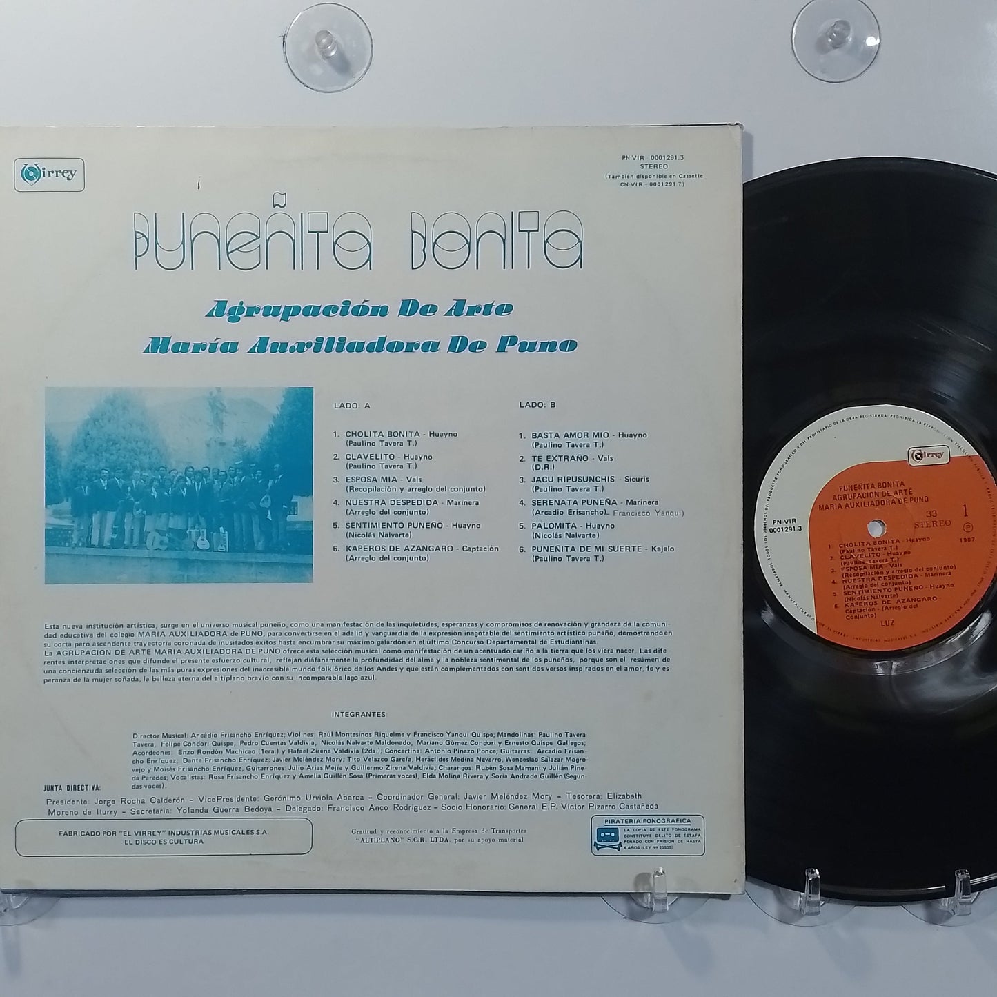 lp agrupacion de arte maria auxiliadora de puno puneñita bonita made peru 1987 andean huayno folk