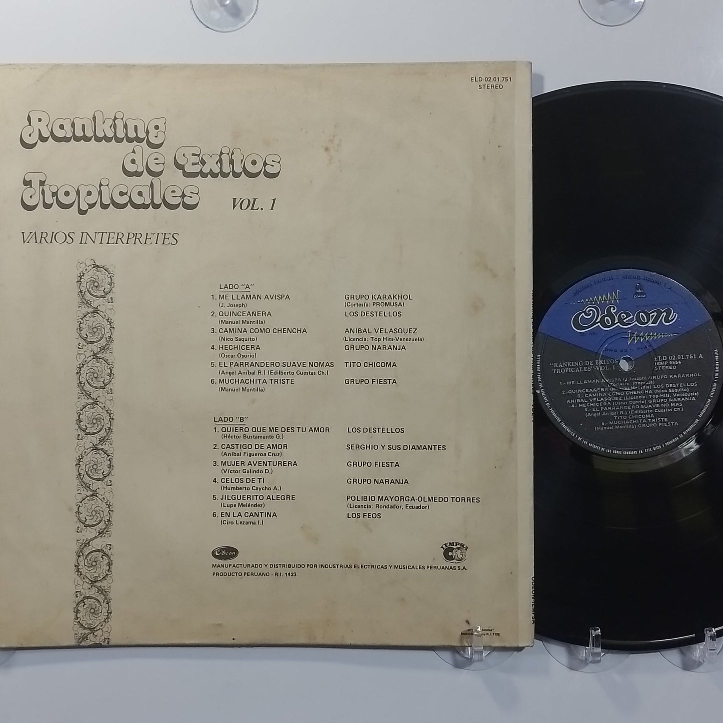 lp Ranking De exitos Tropicales Vol 1 Los Destellos Grupo Naranja Grupo Karakhol varios made Peru 1987 Psychedelic Cumbia