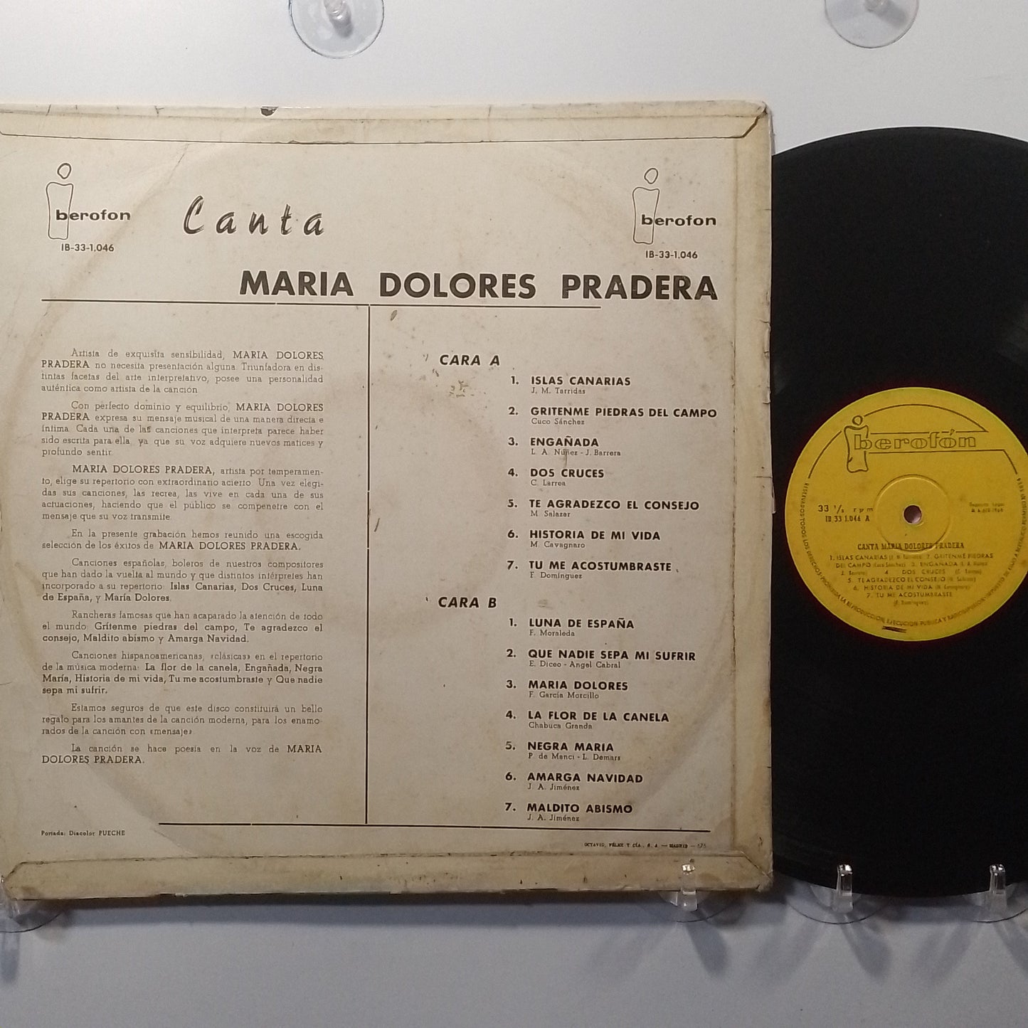 lp Maria Dolores Pradera Canta made españa 1964 Bolero