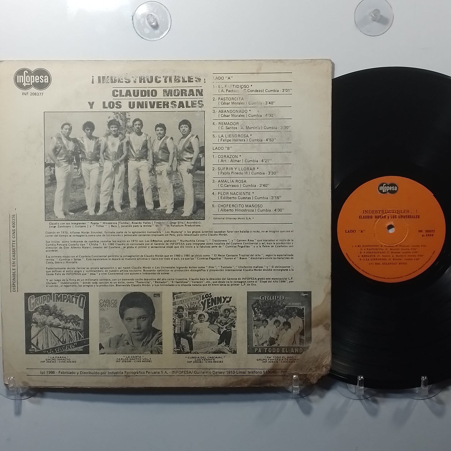 lp Claudio Moran Y Los Universales Indestructibles made Peru 1987 Latin Cumbia