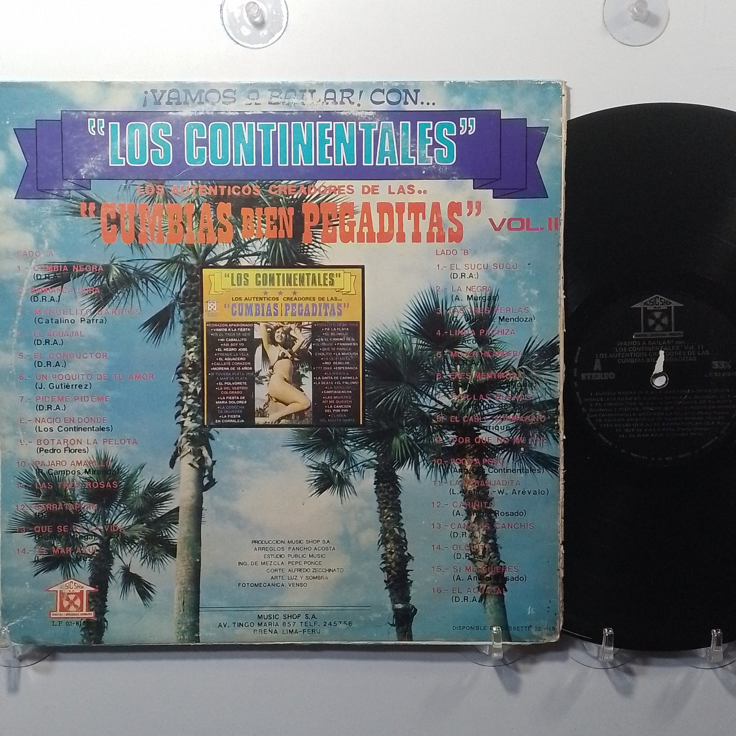 lp Los Continentales Los Autenticos Creadores De Las Cumbias Bien Pegaditas Vol 2 made peru 1981 latin cumbia