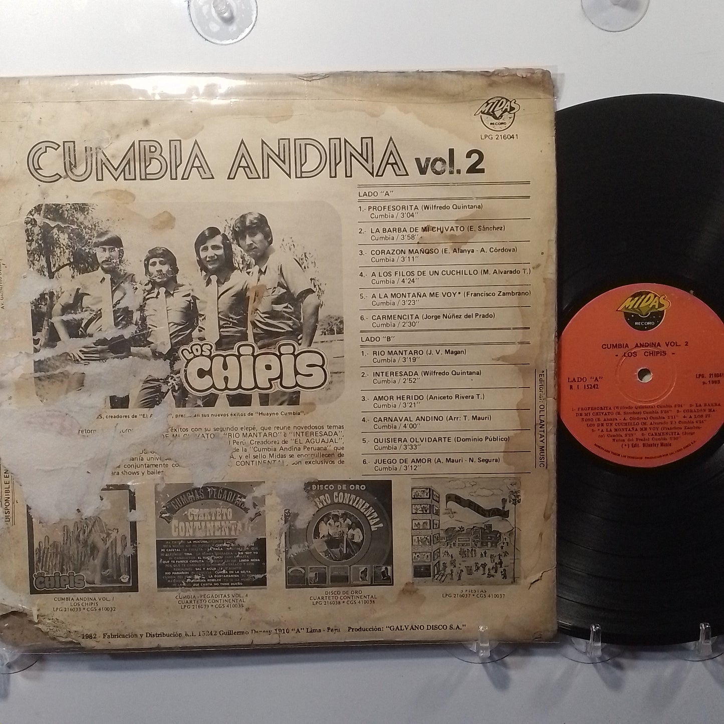 lp Los Chipis Cumbia Andina vol 2 made Peru 1982 latin cumbia