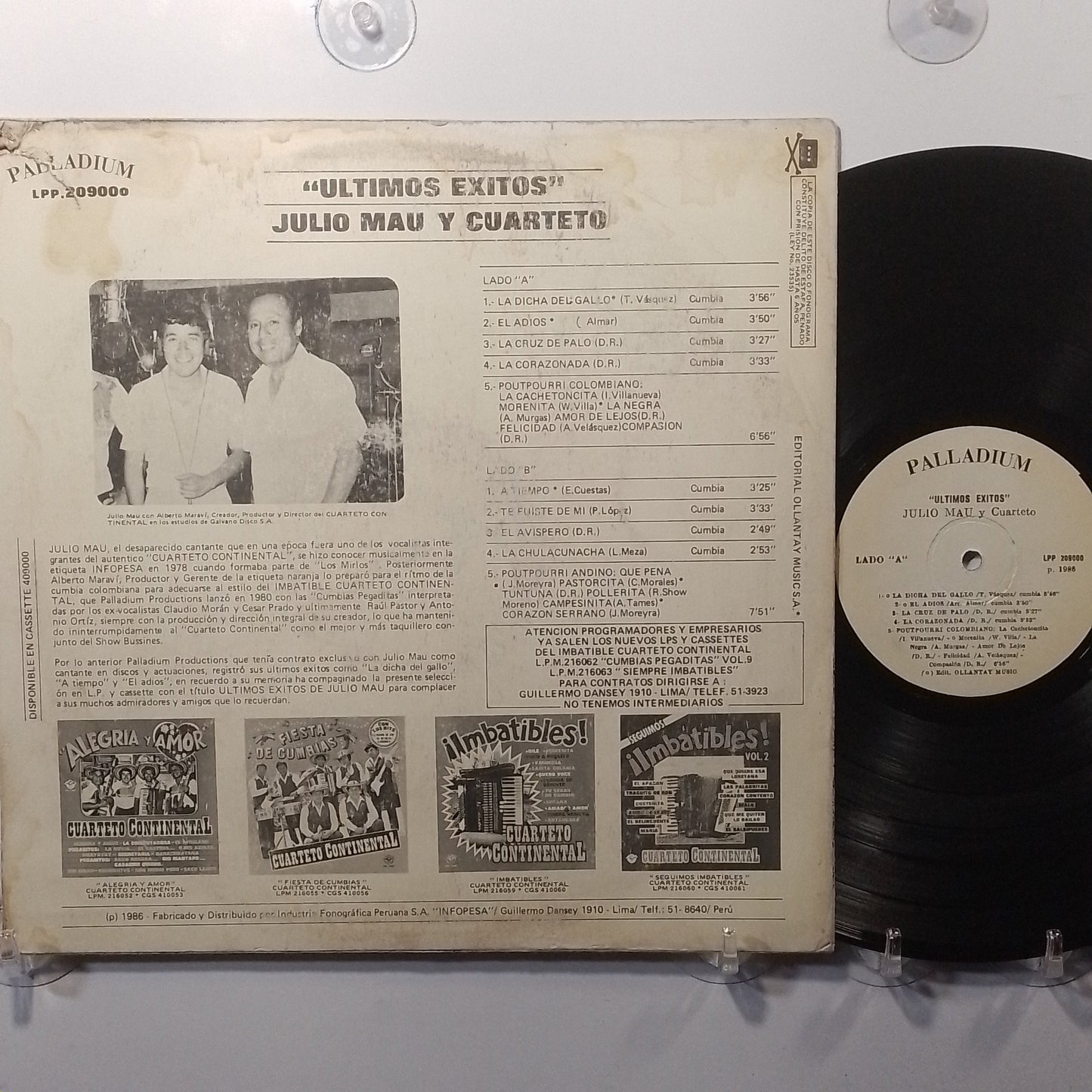 lp Julio Mau y su Cuarteto Ultimos Exitos made peru 1987 latin cumbia