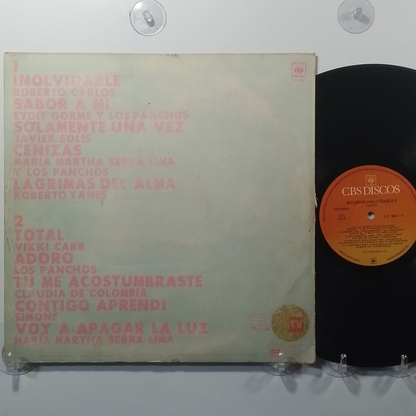 lp Boleros Inolvidables Roberto Carlos Javier Solis Claudia De Colombia varios made peru 1989 latin bolero baladas