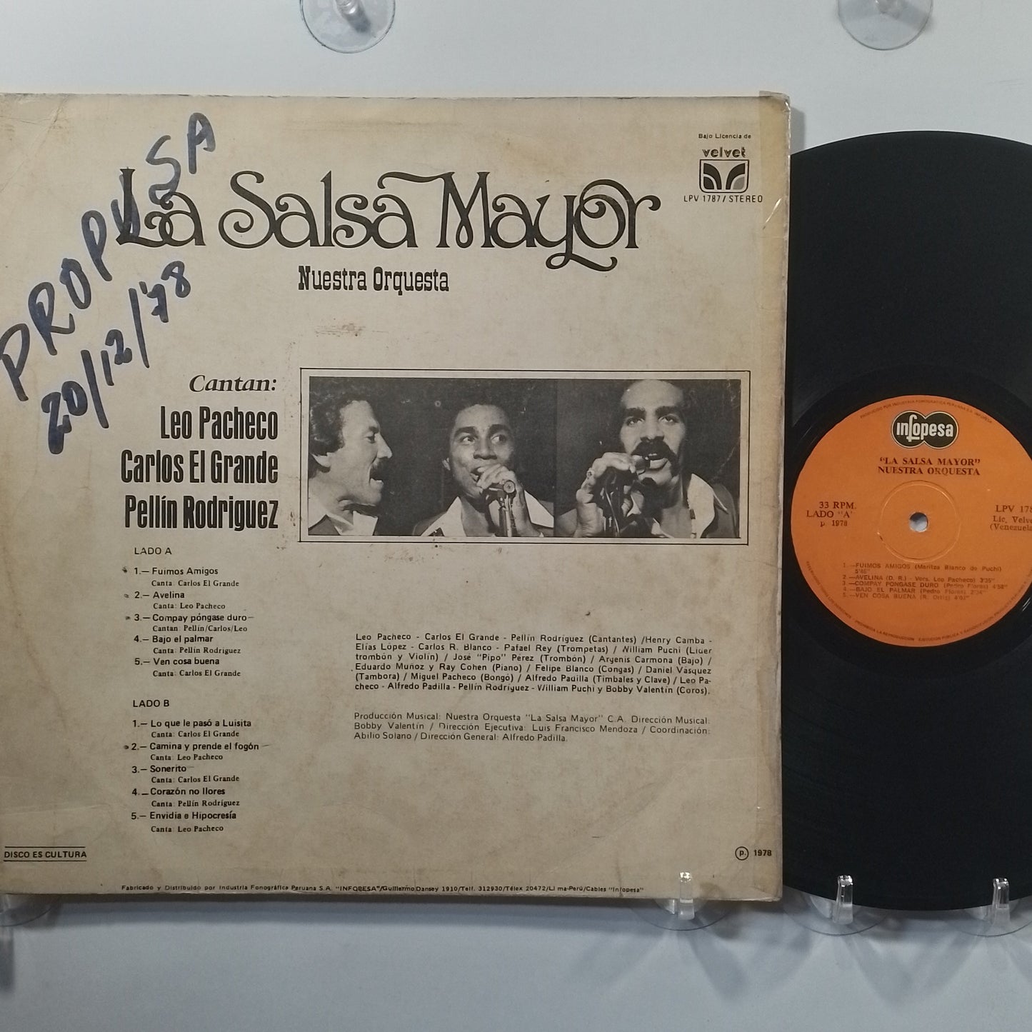 lp nuestra orquesta la salsa mayor Leo Pacheco carlos el grande pellin rodriguez made peru 1979 latin salsa
