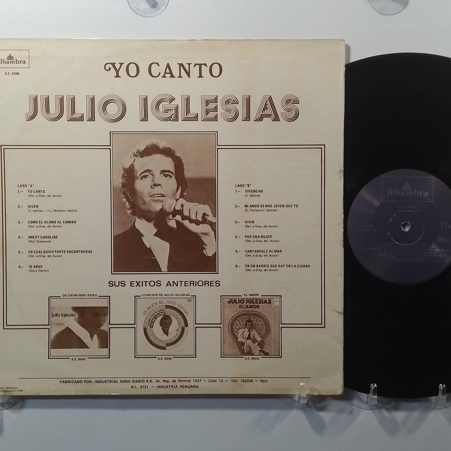 lp Julio Iglesias Yo Canto made peru 1976 latin pop